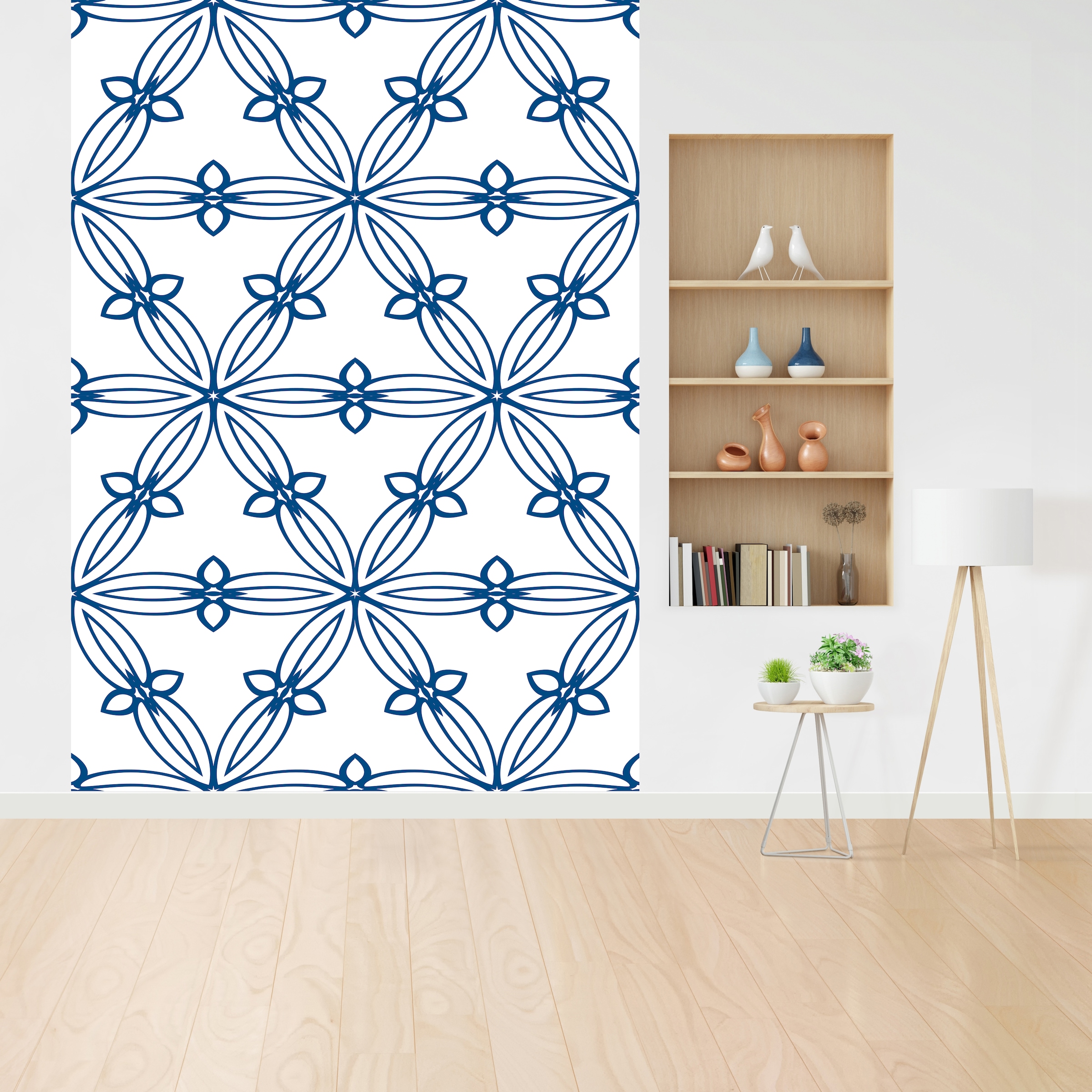 queence Vinyltapete »Muster-Blau« Farbverlauf | abstrakt | bedruckt | gemustert glatt 90x250cm, selbstklebend, kinderleichte Anbringung, , Sticker
