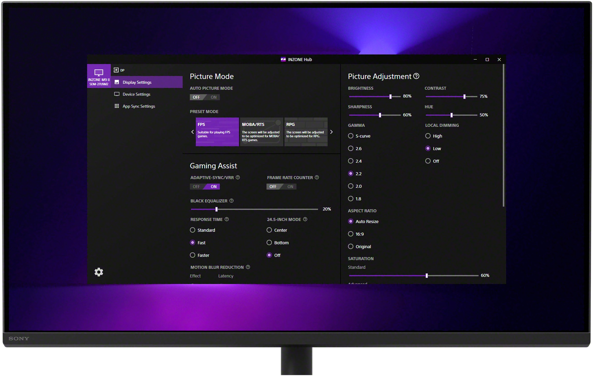 Sony Gaming-Monitor »SDM-27U9M2«, 68 cm/27 Zoll, 3840 x 2160 px, 4K Ultra HD, 1 ms Reaktionszeit, 160 Hz