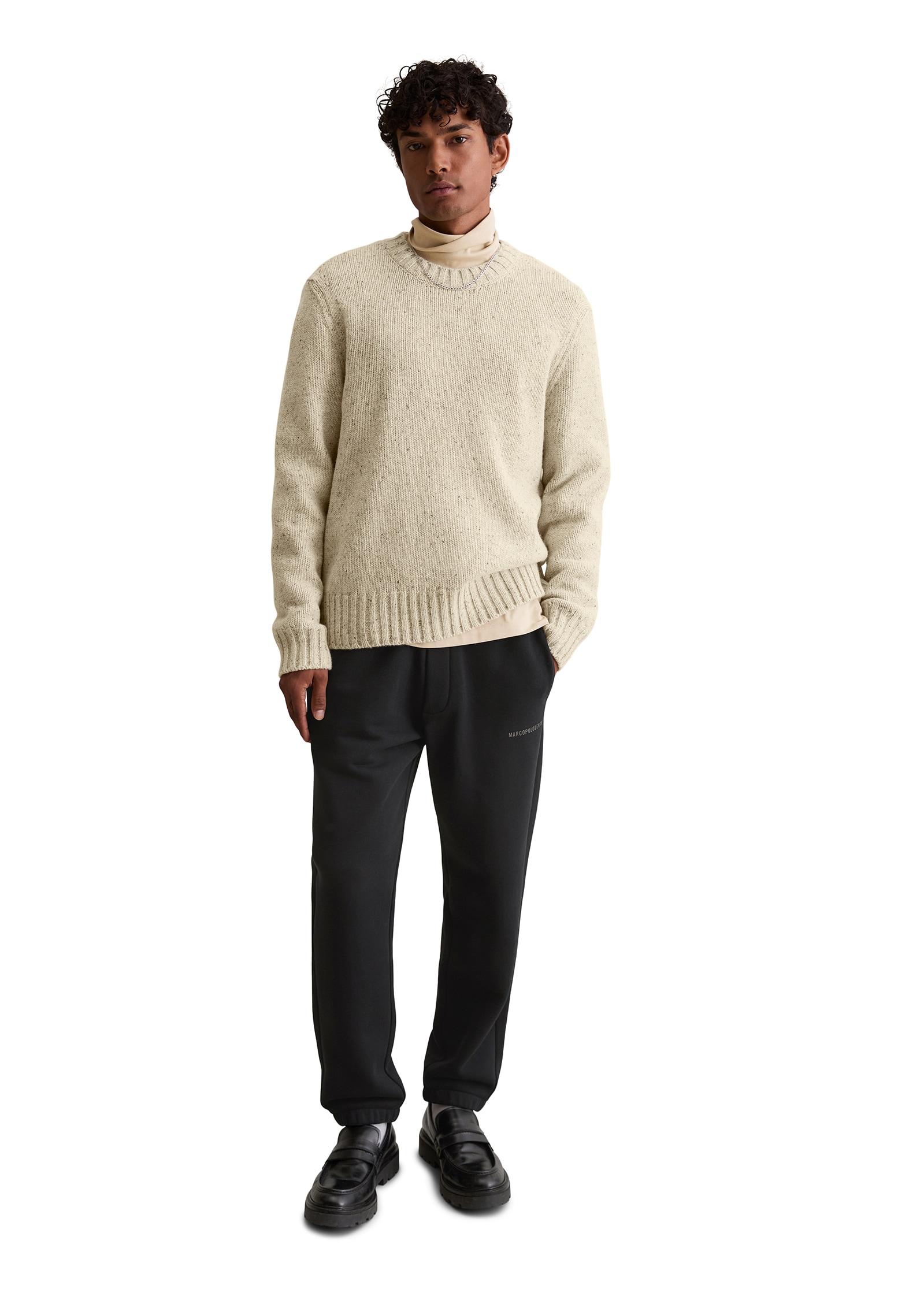 Marc O'Polo DENIM Rundhalspullover relaxed fit, aus weichem Schurwoll-Mix, leicht meliert