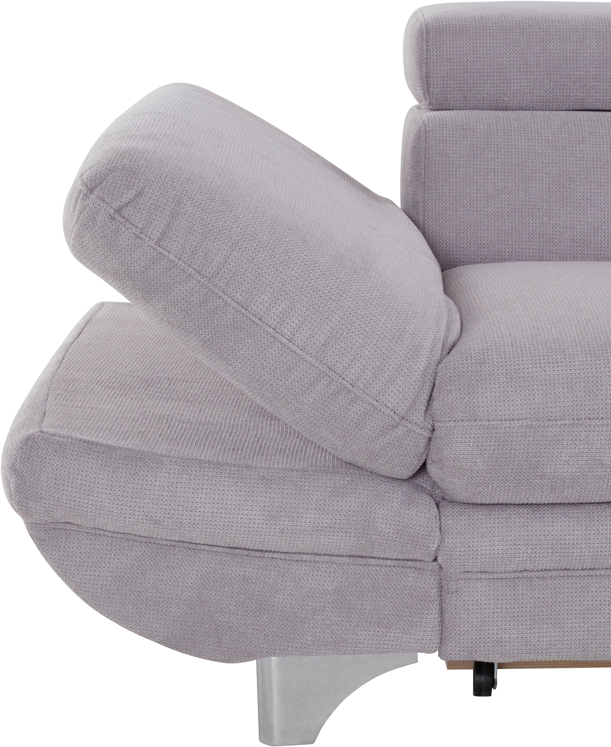 COTTA Polstergarnitur »Enterprise L-Form«, (Set), Set bestehend aus: Ecksofa mit Arm- & Kopfteilverstellung & Hocker