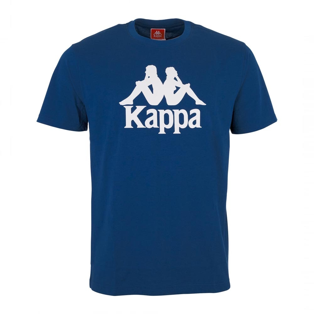 bei plakativem T-Shirt, mit Logoprint Kappa