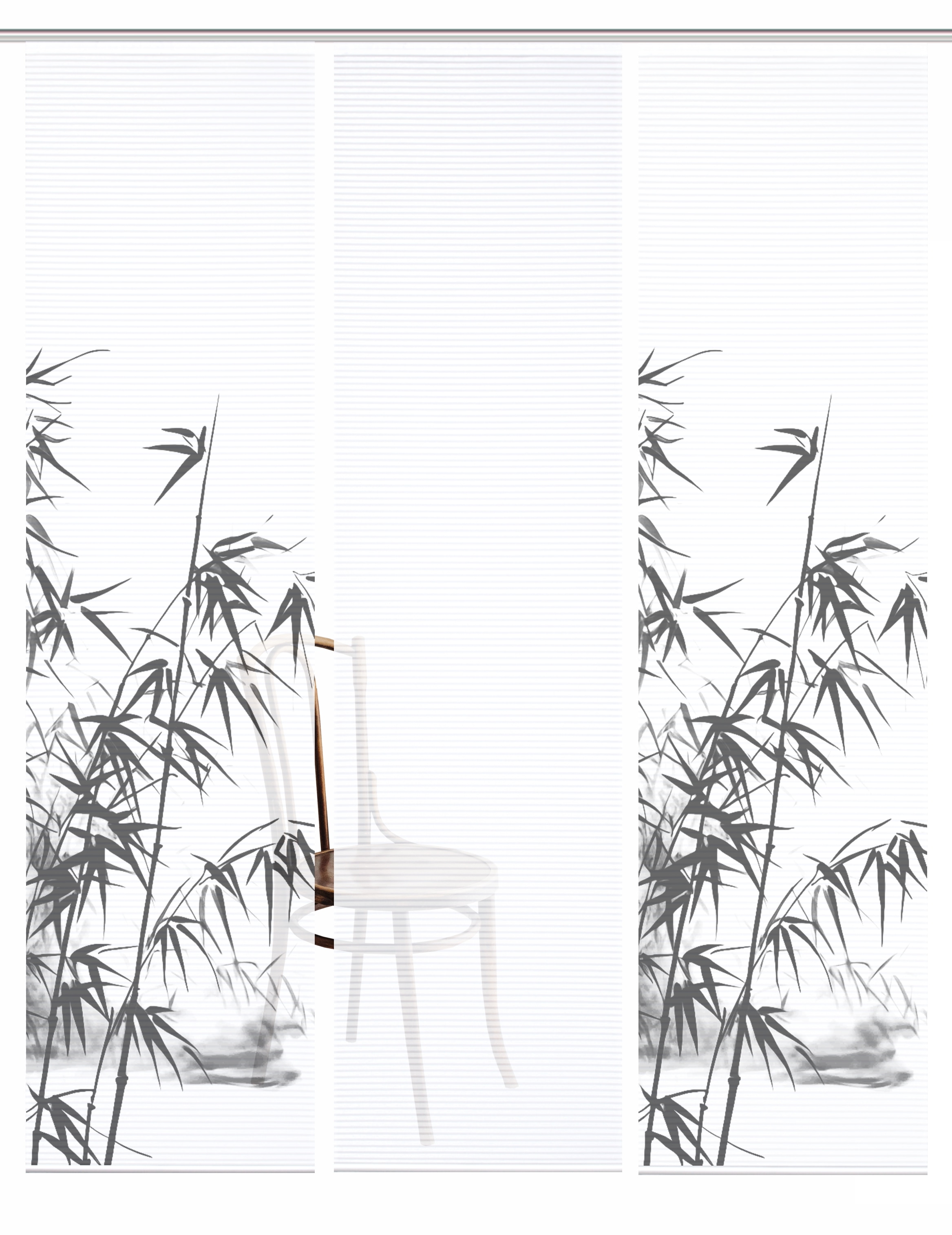 HOME in green Schiebegardine »RUFUS« Paneelwagen 3 Stk. tlg. Bambusoptik, SET, recycelt, Digitaldruck