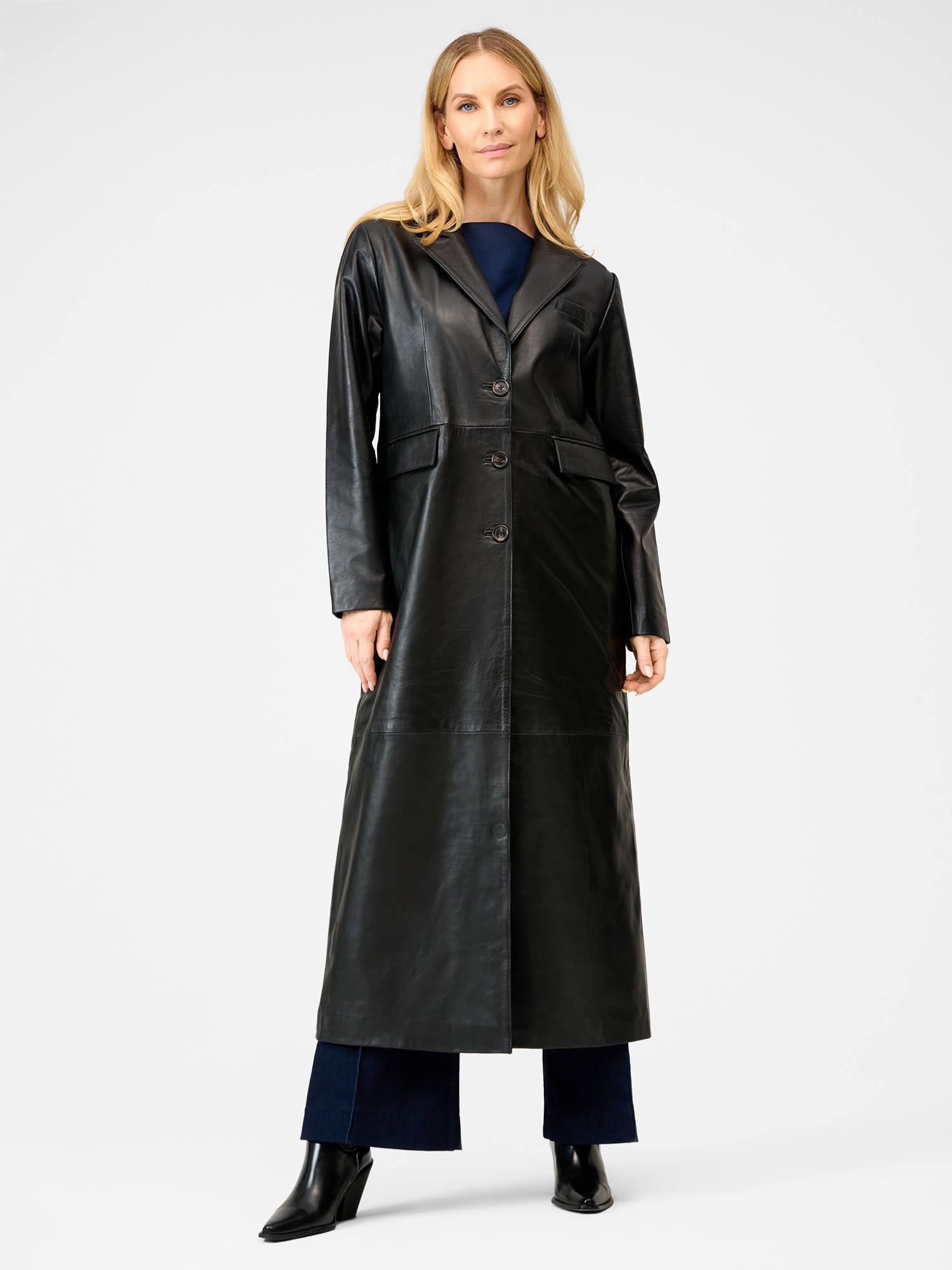 RICANO Ledermantel »Ledermantel Glossy« Handgefertigt aus echtem Leder