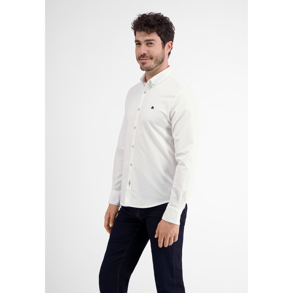 LERROS Langarmhemd »LERROS Oxfordhemd, unifarben«