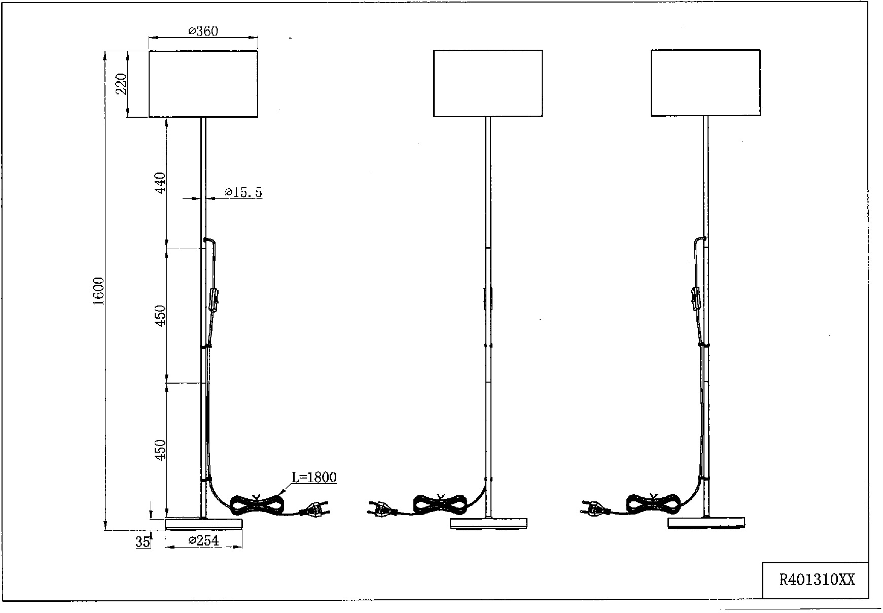 TRIO Leuchten Stehlampe »TARKIN«, E27 kaufen 160cm, flammig-flammig, | 1 online XXL Leuchtmittel Höhe Ã˜ Jahren frei Garantie wählbar Schirm mit 36cm, 3