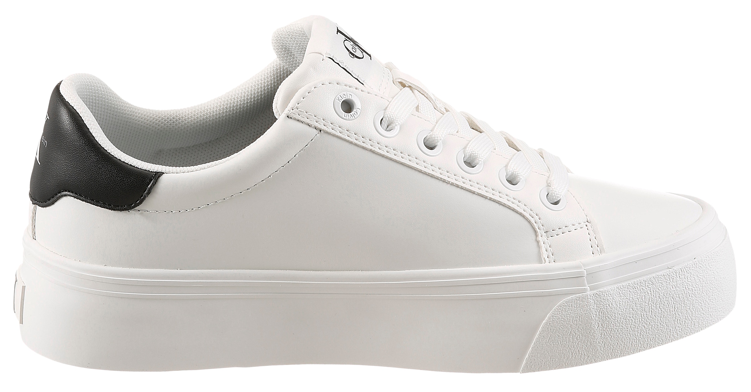 Calvin Klein Plateausneaker »VULC FLATFORM LACEUP LOW LTH«  Schnürschuh, Halbschuh, Freizeitschuh mit seitlichem Logoschriftzug