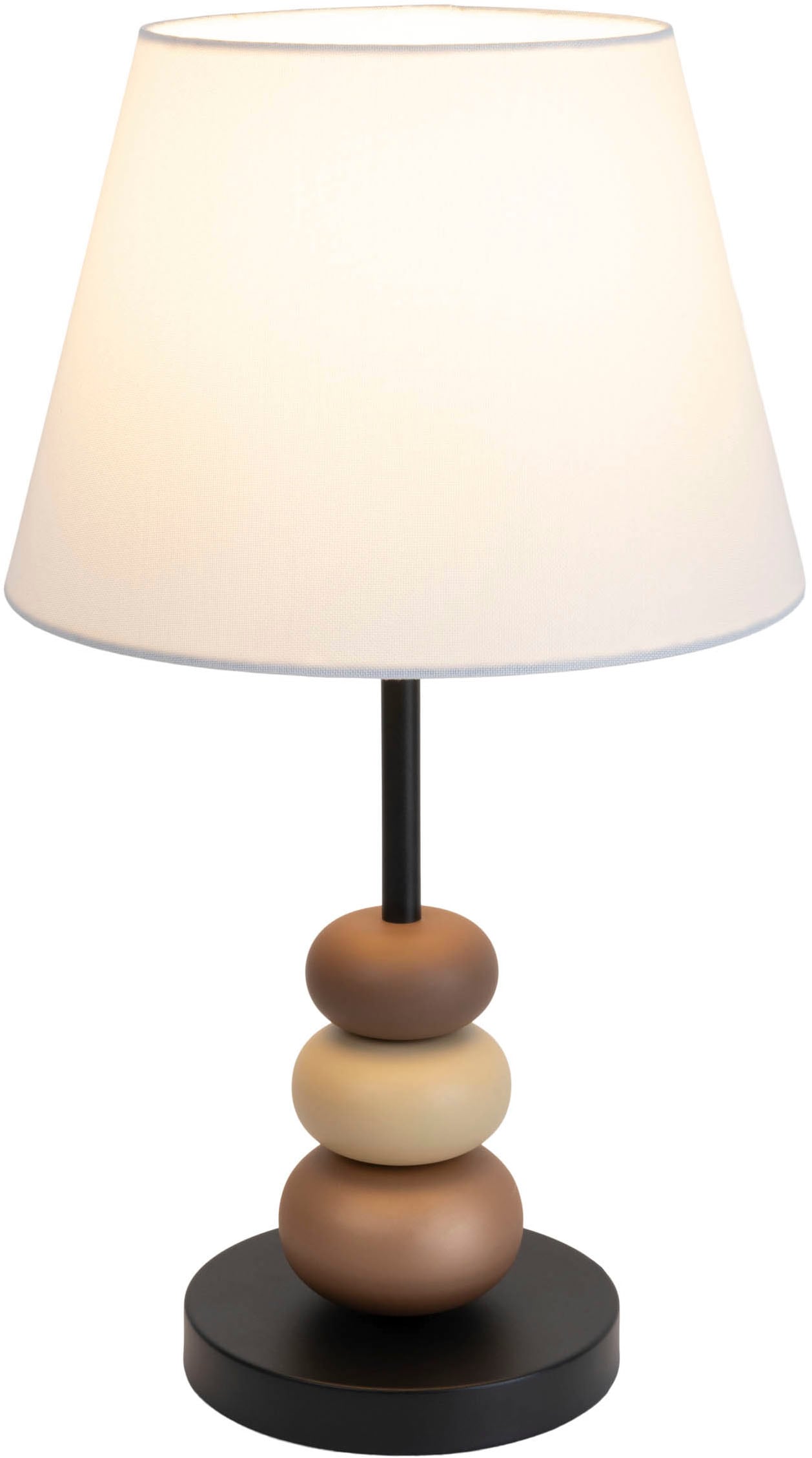 näve Tischleuchte »Elina« E27 1 Stk. H: 50cm, Textilschirm weiß, E27 max. 40W, Zuleitung 150cm schwarz