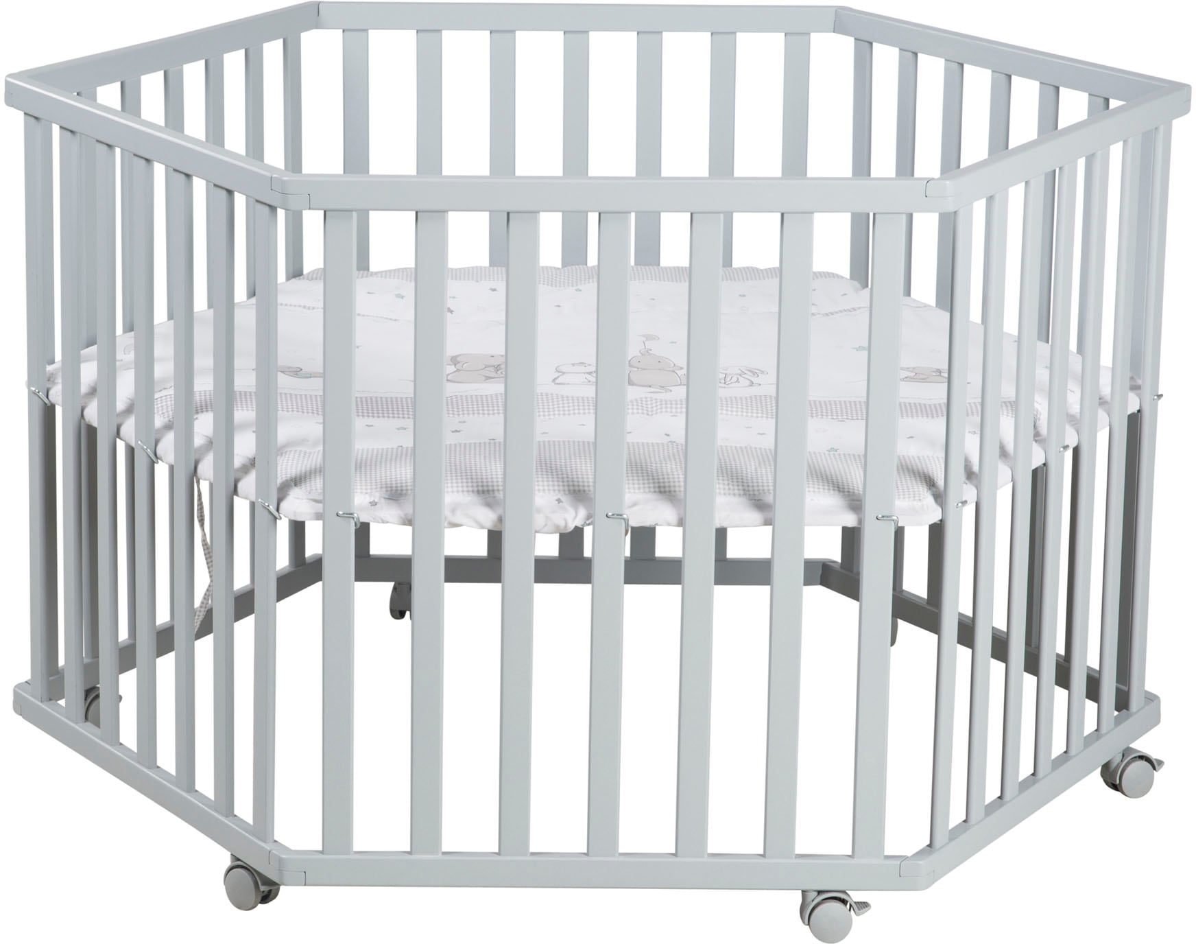 roba® Laufgitter »Sternenzauber, taupe, 6-eckig«, bis 15 kg, mit Stoffeinlage