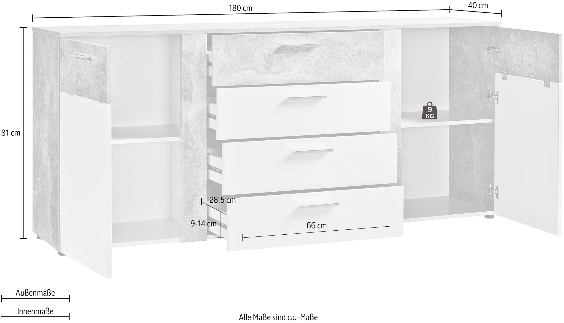 Procontour Kommode »Trenti BESTSELLER!«, (OTTOs Choice), Höhe 81 cm, mit variabel verstellbaren Einlegeböden