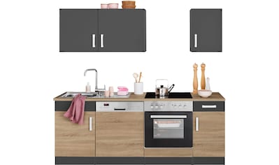 wiho Küchen Küchenzeile »Montana«, mit kaufen Breite E-Geräten, bequem 200 cm