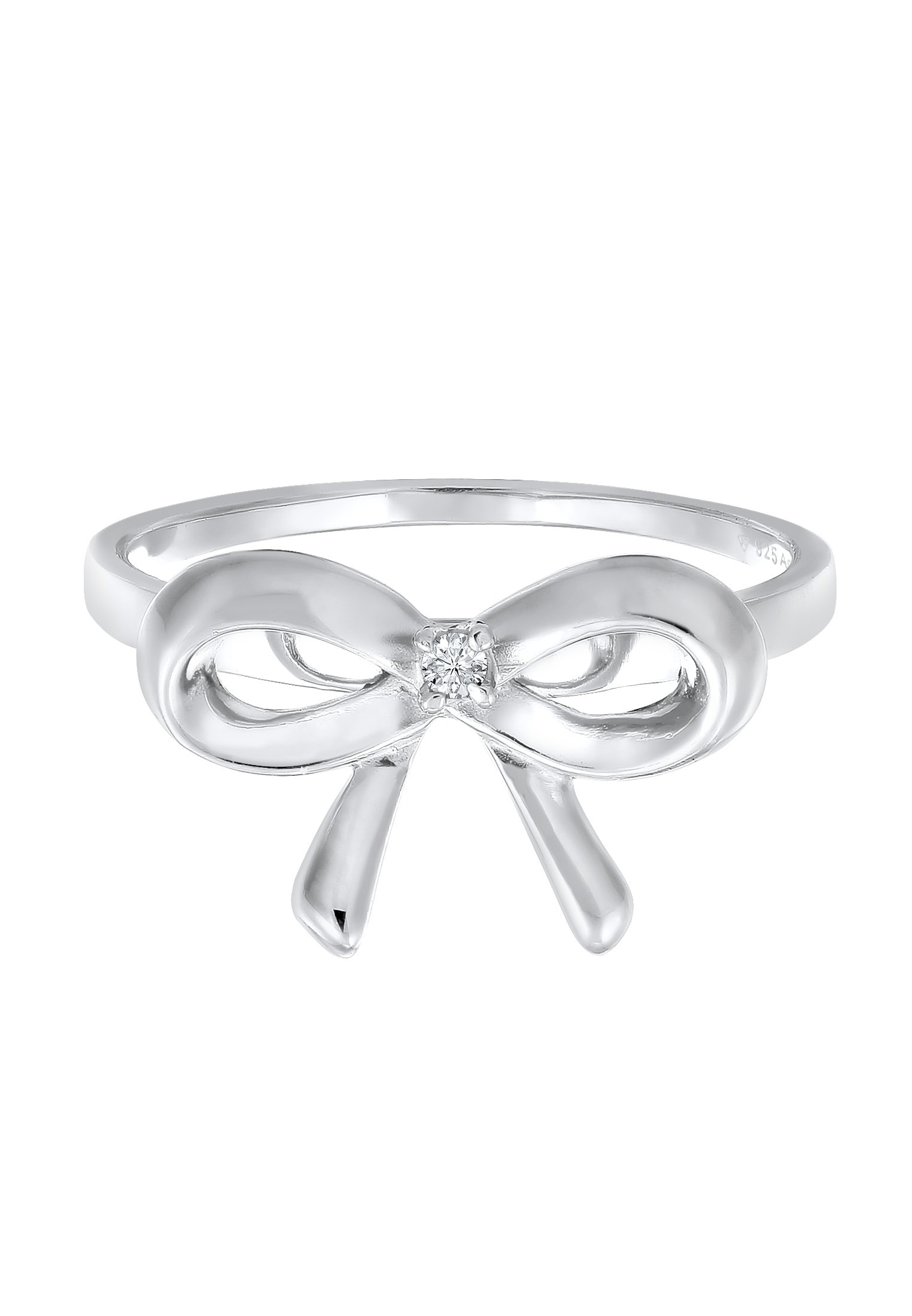 Elli DIAMONDS Verlobungsring »Ring Schleife Diamant Weiß Brillantschliff (0.015 ct) 925 Sterling Silber«