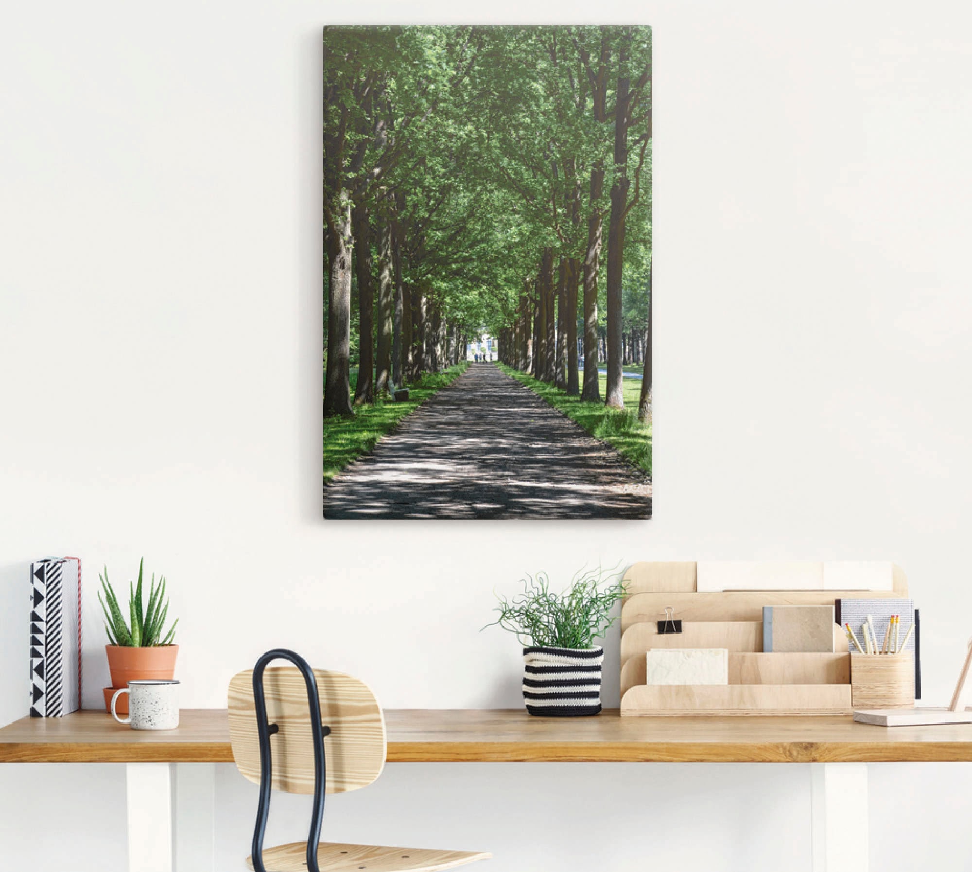 Artland Leinwandbild »Allee in der Karlsaue in Kassel«, Bäume, (1 St.), auf Keilrahmen gespannt