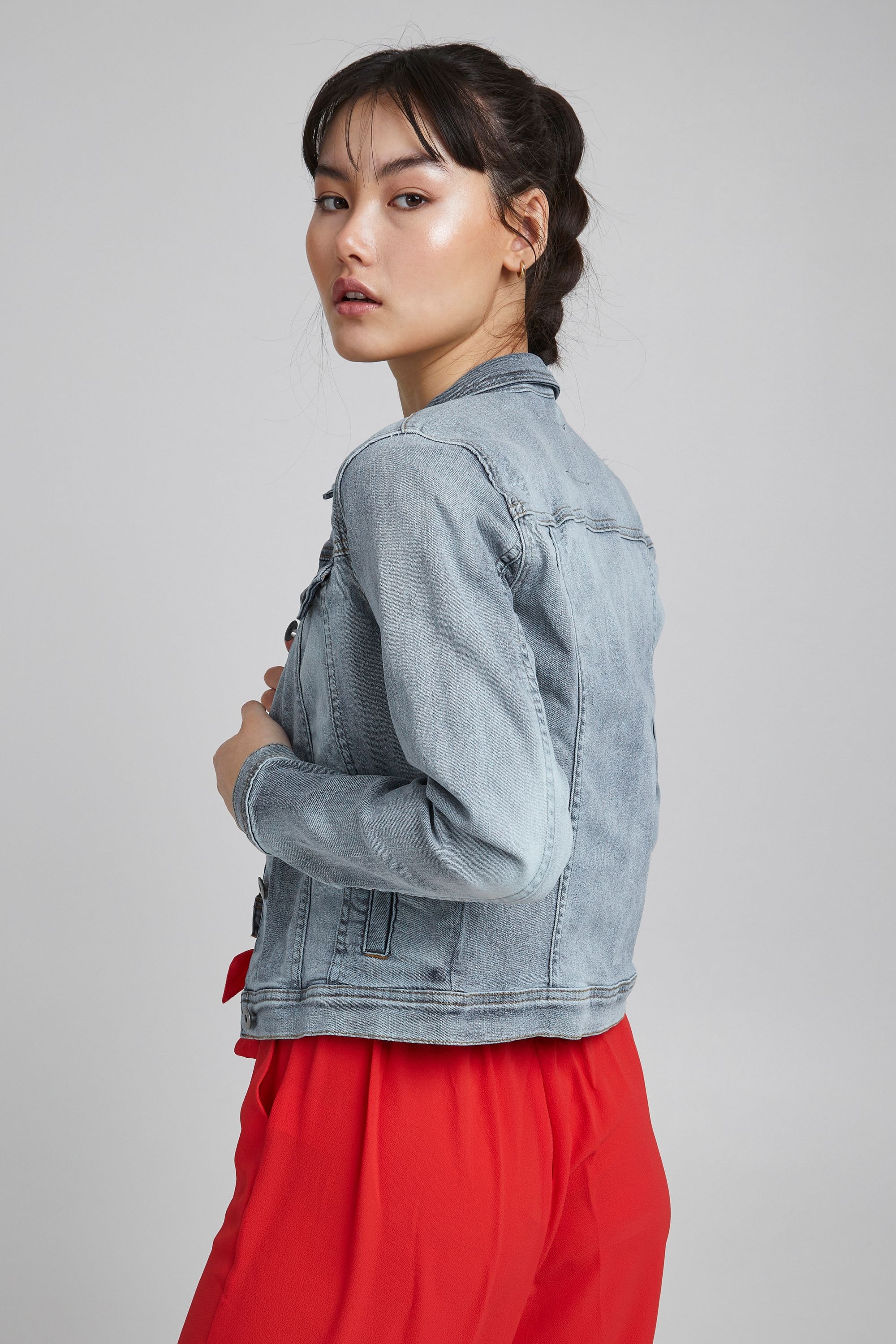 Ichi Jeansjacke »Jeansjacke IHStampe«, ohne Kapuze