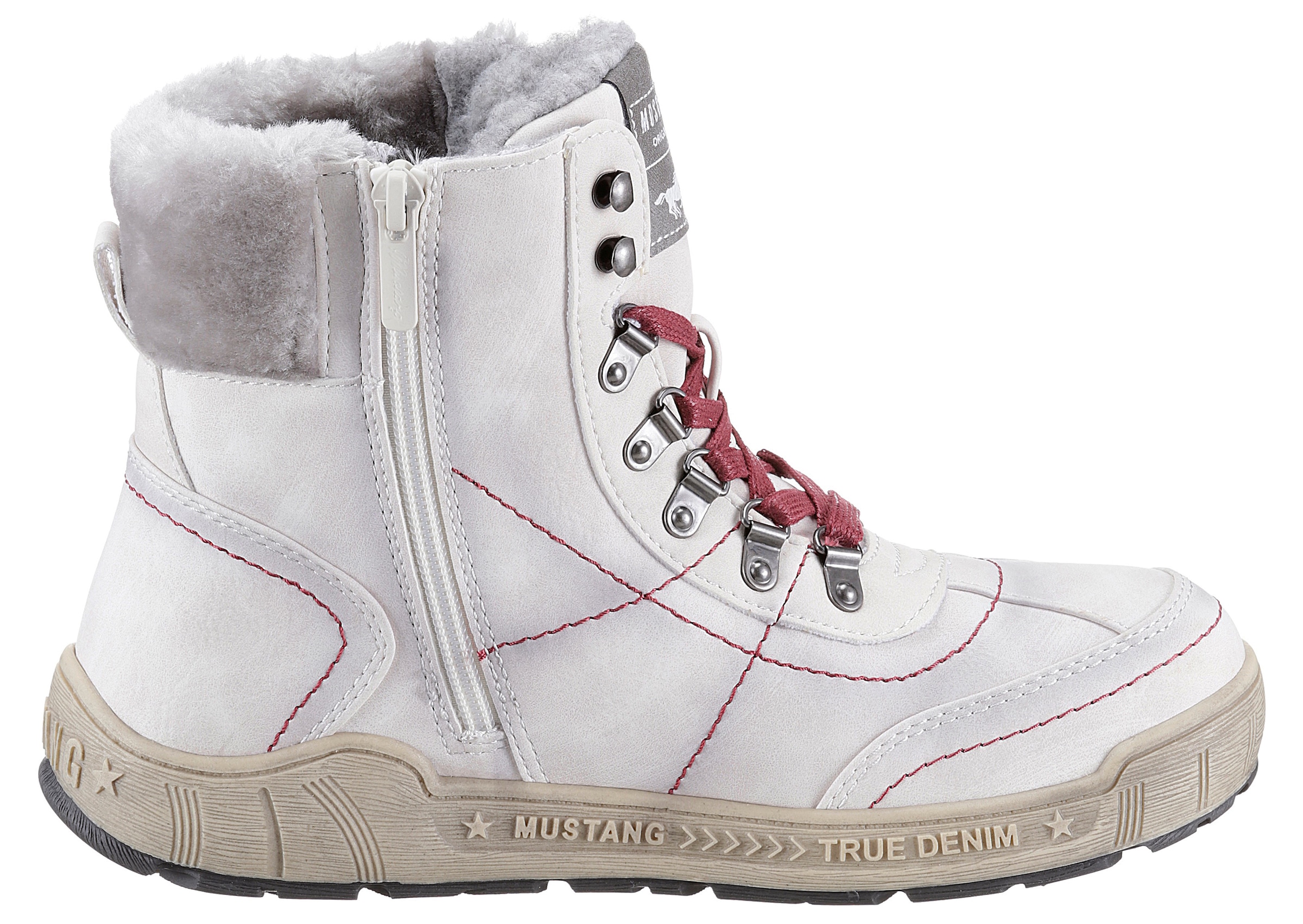 Mustang Shoes Winterboots, mit Kunstfellkragen in Weite G = weit