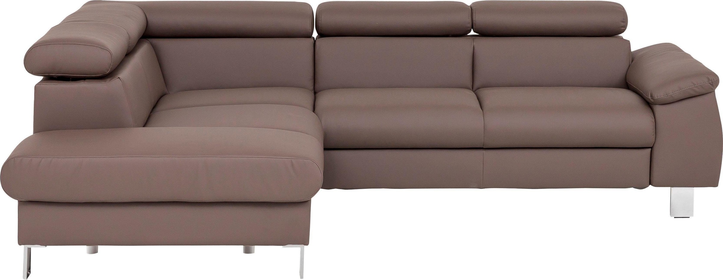 COTTA Polstergarnitur »Komaris L-Form«, (Set), Set bestehend aus: Ecksofa mit Kopfteilverstellung & Hocker