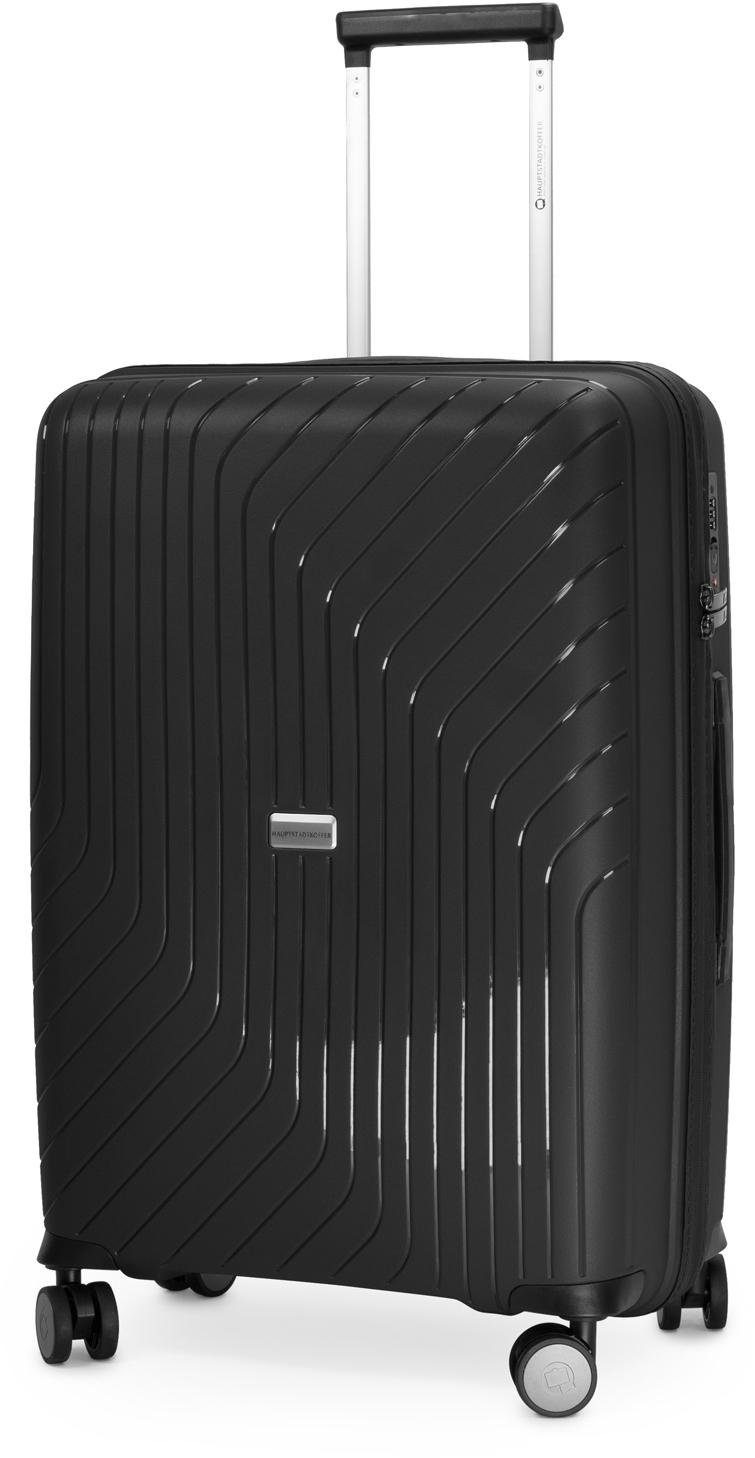 Hauptstadtkoffer Hartschalen-Trolley »TXL, 66 cm, schwarz«, 4 Rollen, Hartschalen-Koffer Koffer mittel groß Reisegepäck TSA Schloss
