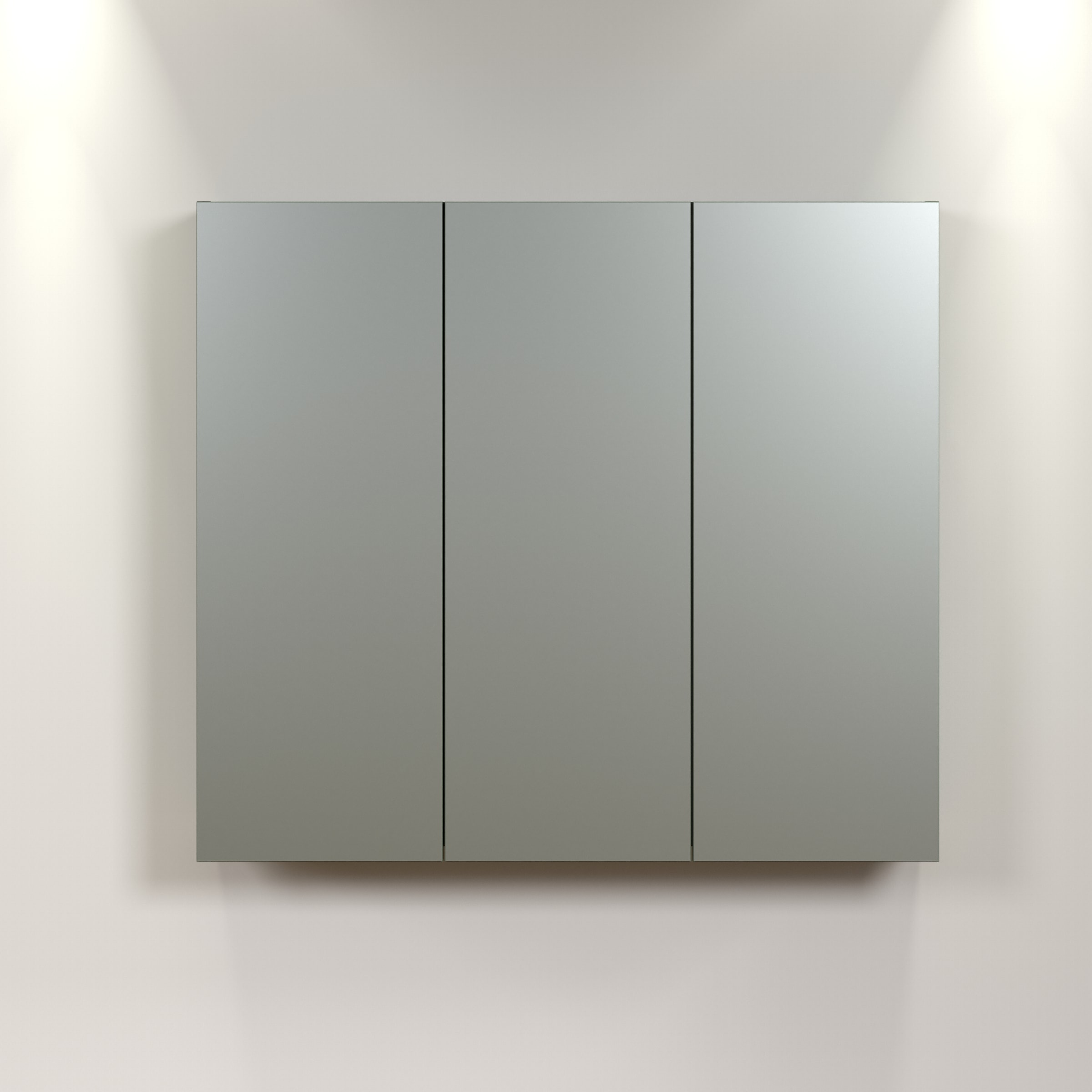 welltime Spiegelschrank »Amrum«, (1 St.), 3-Türiger Badspiegel mit Stauraum - Maße (B/T/H) 90/20/80 cm