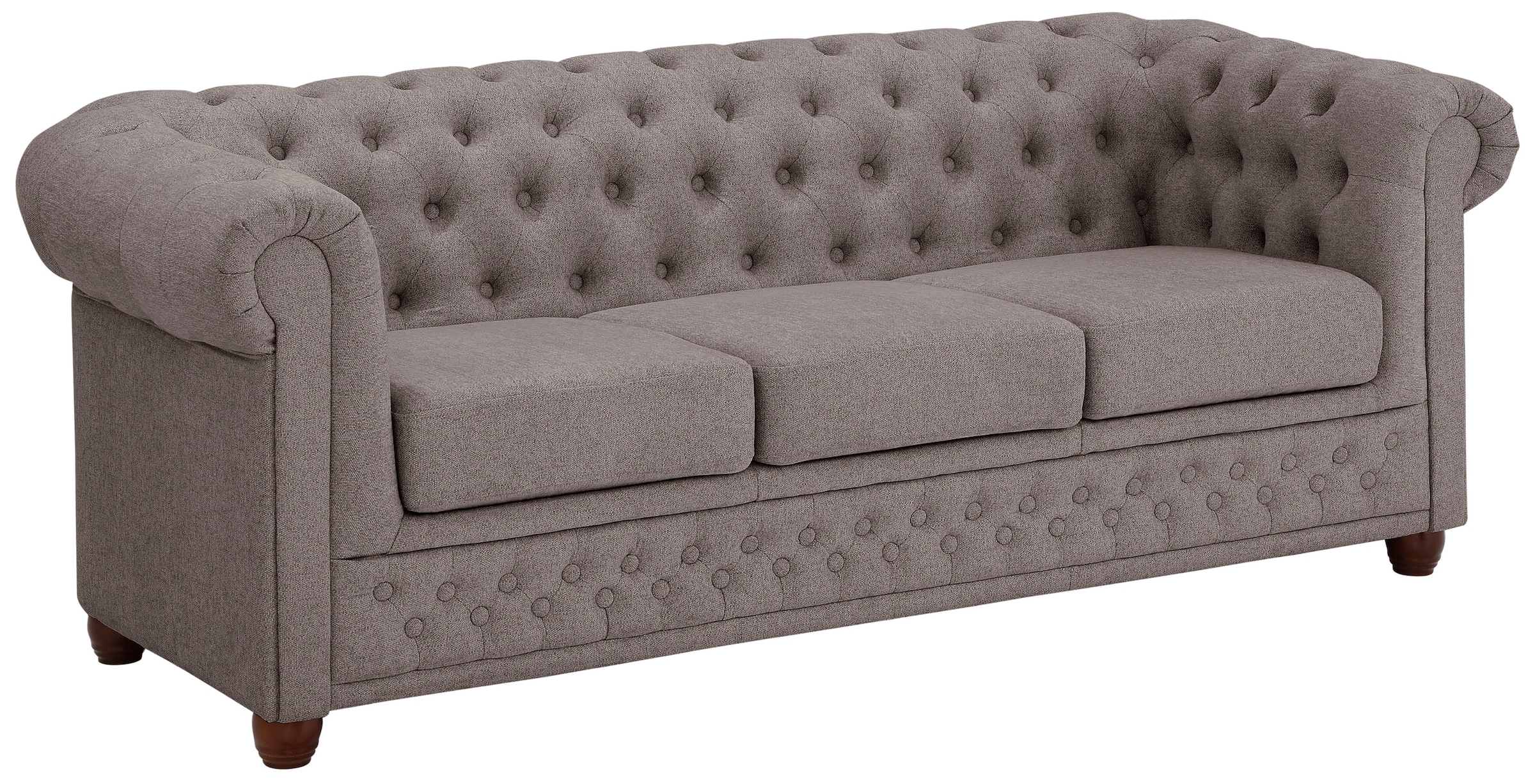 Home affaire Chesterfield-Sofa »New Castle«, mit hochwertiger Knopfheftung in Chesterfield-Design, B/T/H: 203/86/72