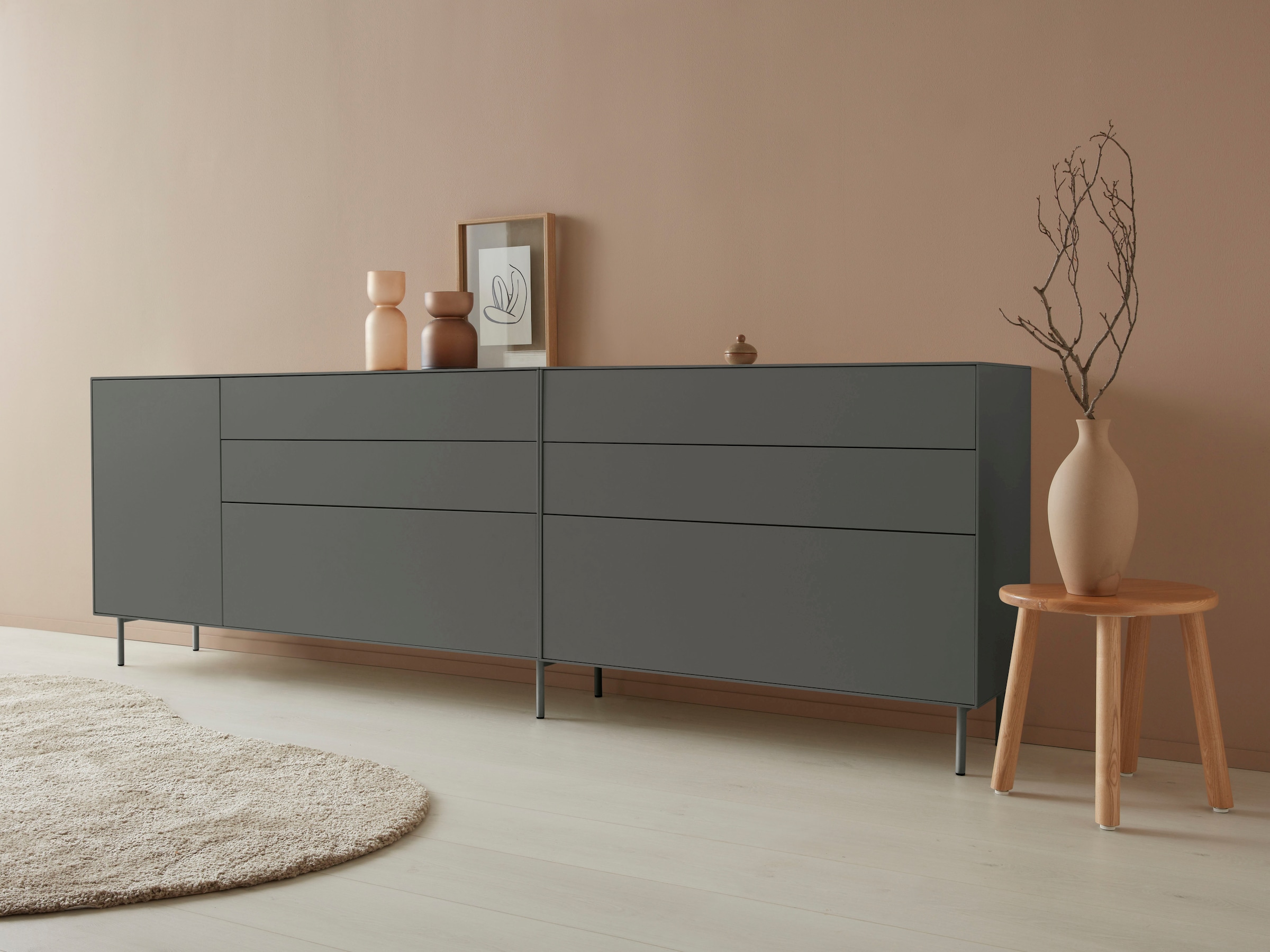 Sideboard »Essentials«, (2 St.), Breite: 279cm, MDF lackiert, Push-to-open-Funktion