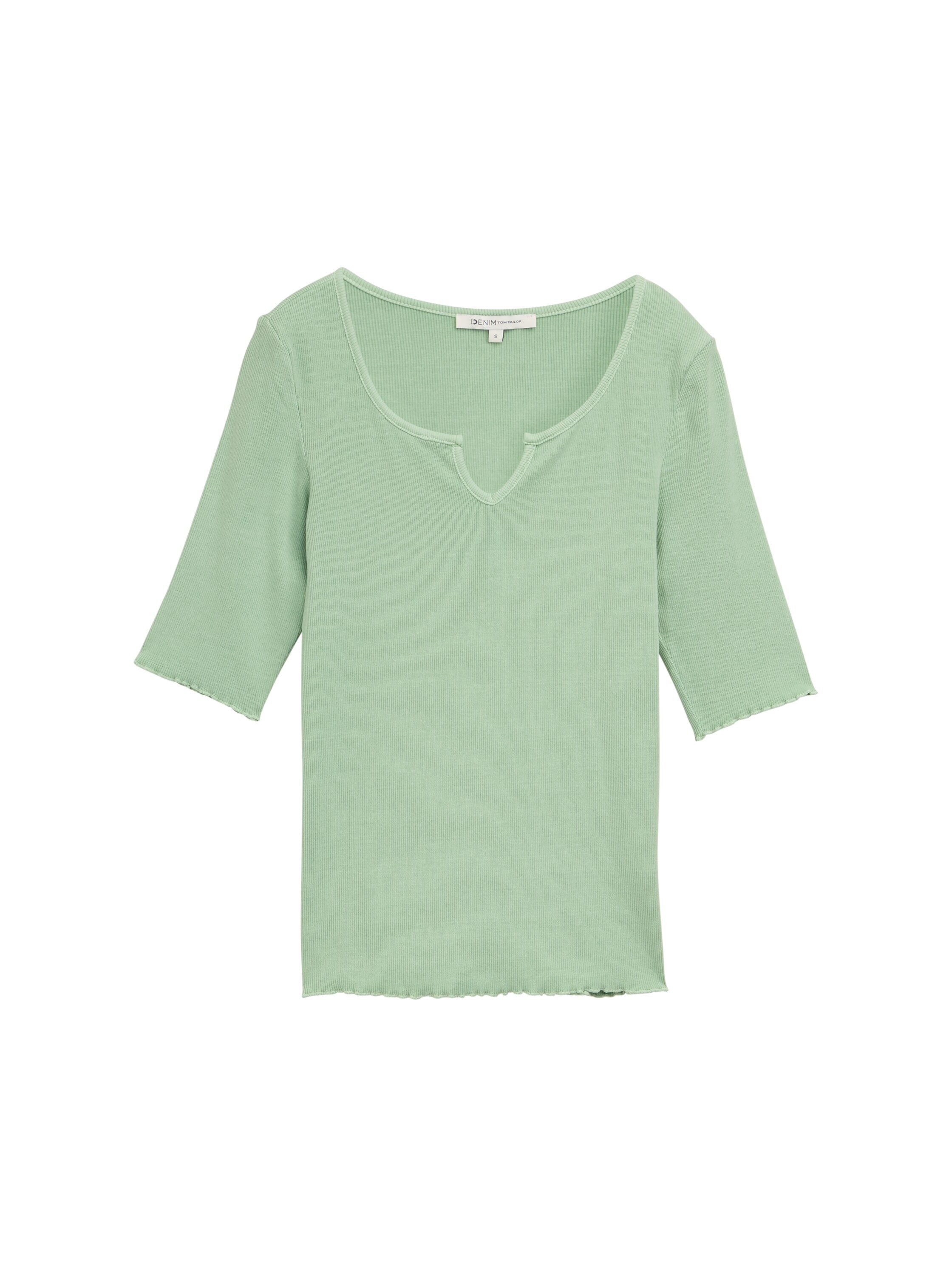 TOM TAILOR Denim T-Shirt, mit Rippstruktur