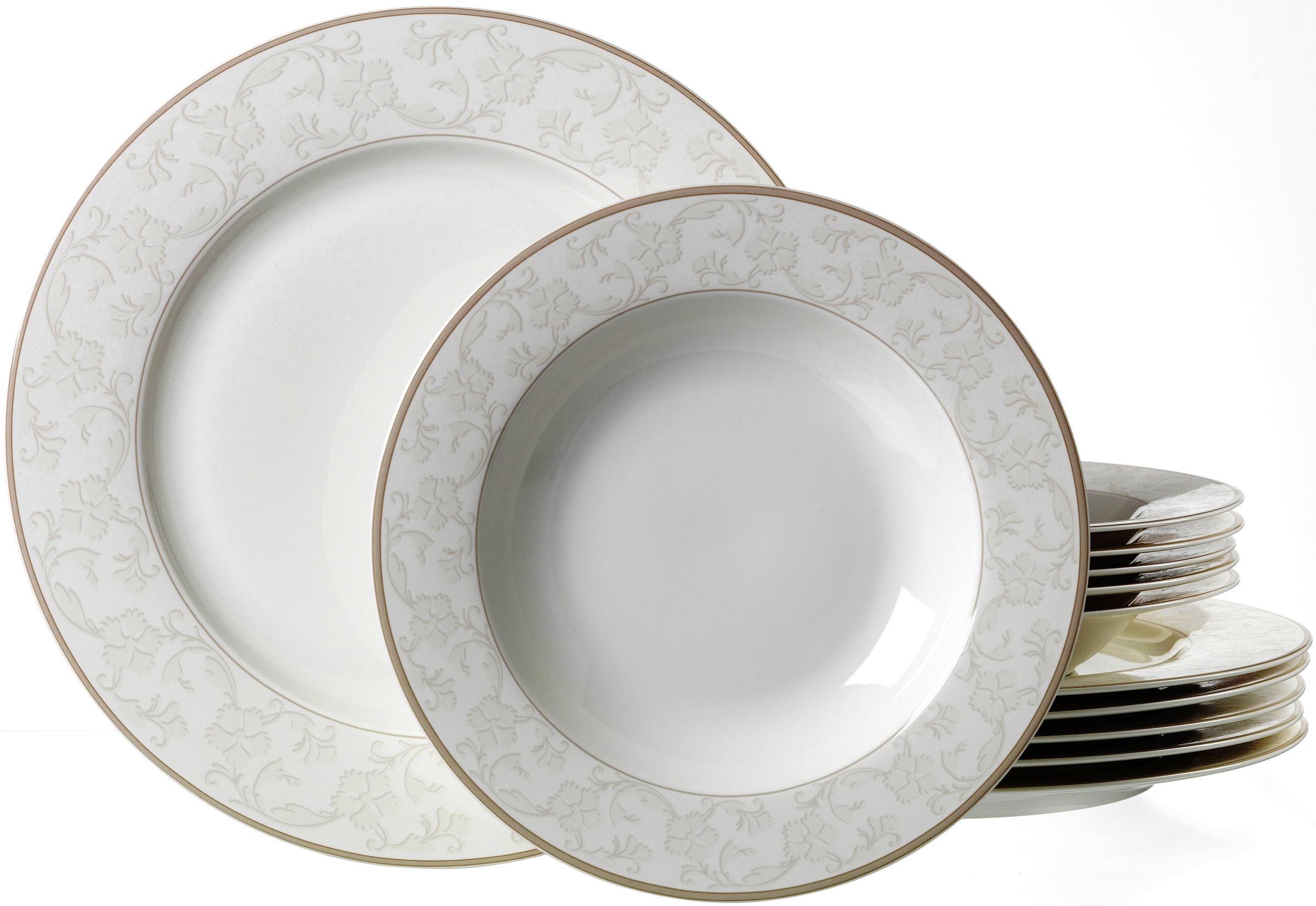 Tafelservice »Teller Set, Geschirr-Set ISABELLA«, (Set, 12 tlg.), extravagantes...