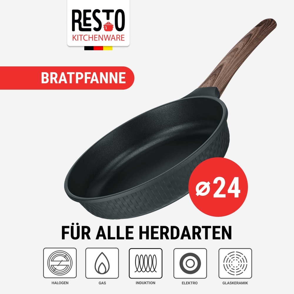 RESTO Kitchenware Bratpfanne »Ran, Universalpfanne mit Antihaftbeschichtung« Aluminiumguss 1 Stk. tlg. Induktion, für alle Herdarten geeignet