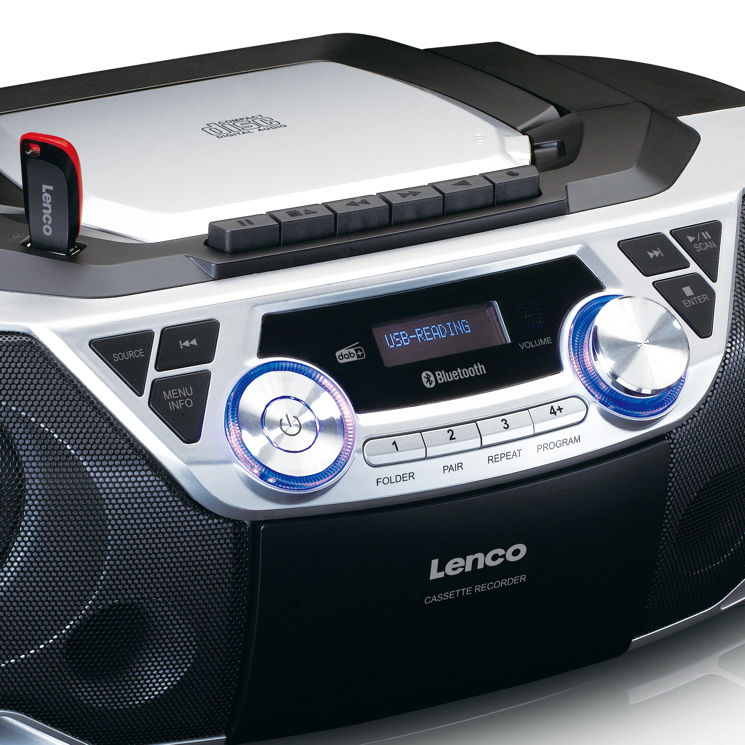 Lenco Boombox »SCD-720SI«, (Digitalradio (DAB+)-FM-Tuner mit RDS 12 W)