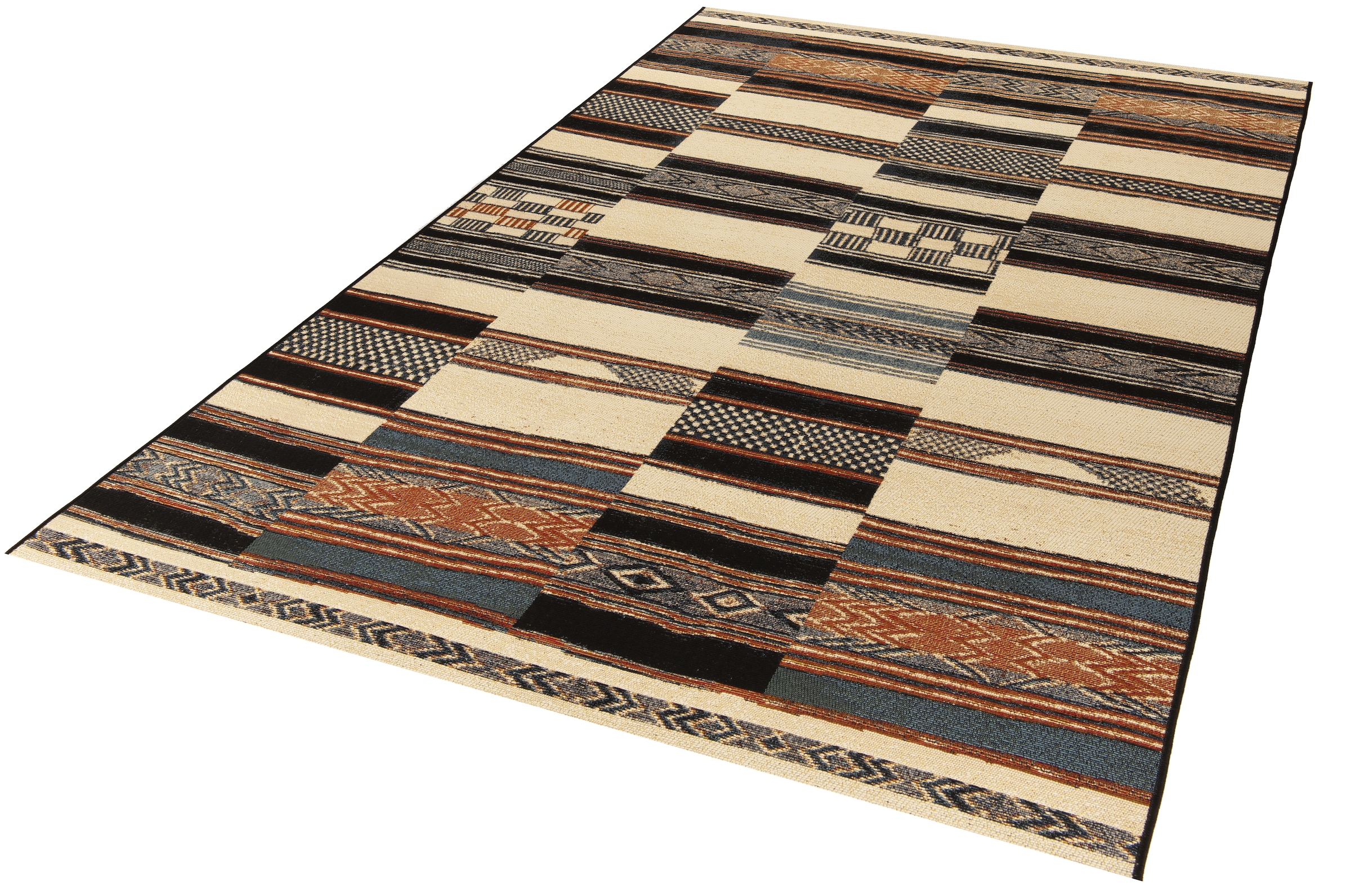 Gino Falcone Teppich »Outdoor-Africa 41« rechteckig 5 mm Höhe Flachgewebe, In- und Outdoor geeignet, Wohnzimmer