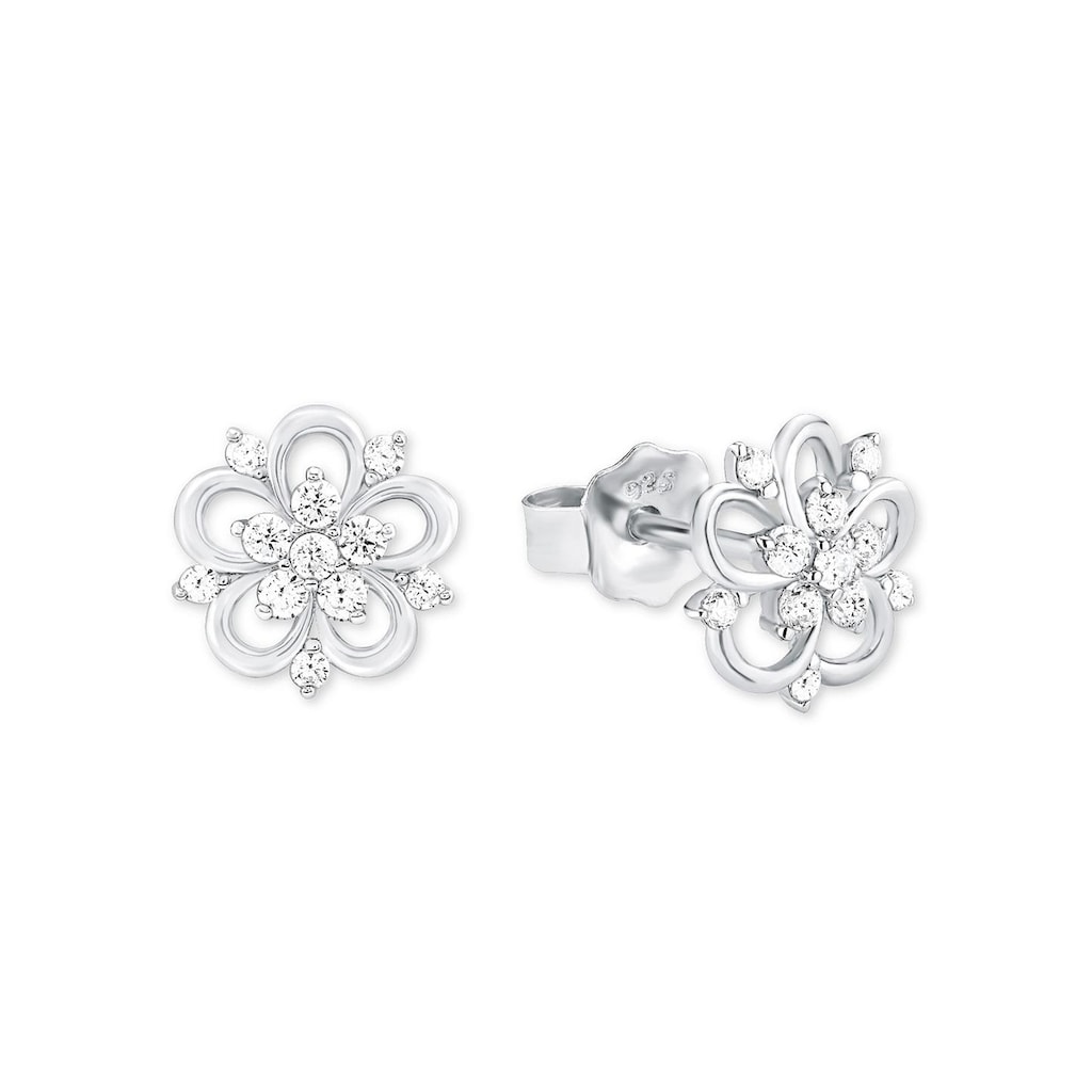 Amor Paar Ohrstecker »Schmuck Geschenk Ohrschmuck Blume, Glitzerohrstecker Silber 925«