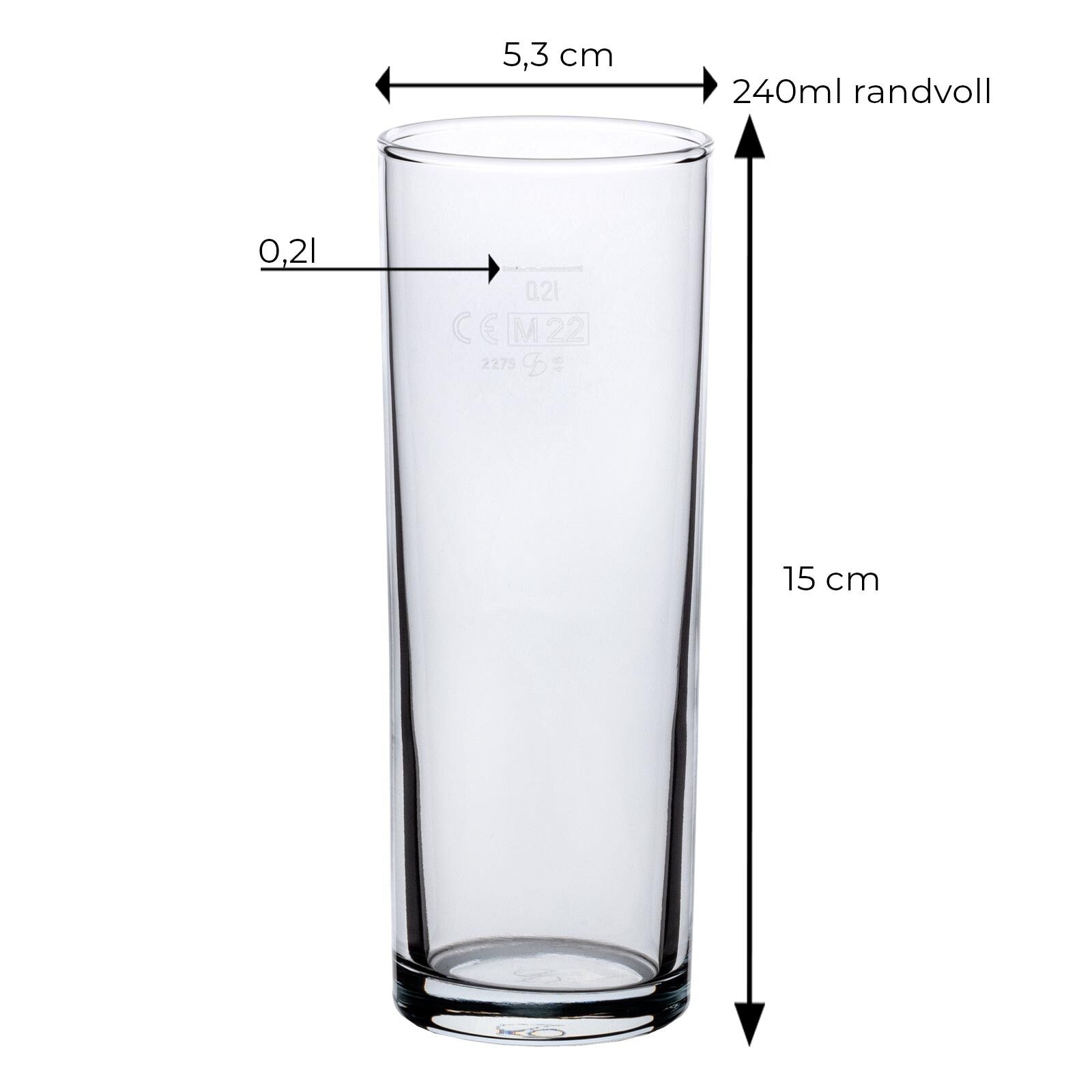 van Well Bierglas »Kölschgläser geeicht 0,2 l 24er Set transparent«