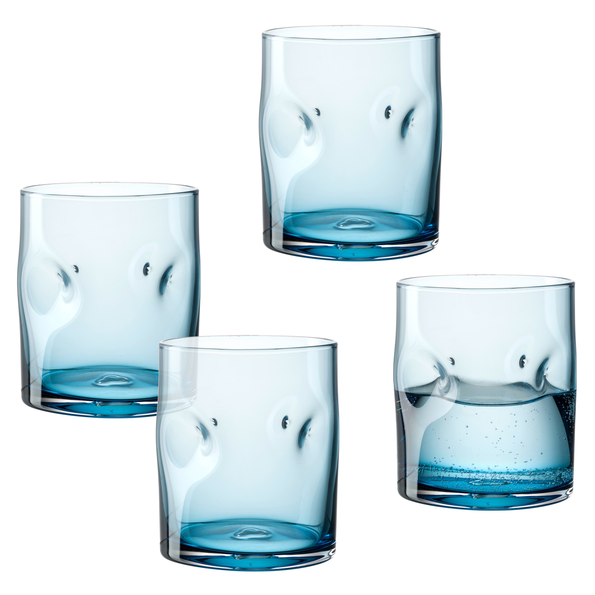 LEONARDO Gläser-Set "Trinkglas VESUVIO, 300 ml, 4er-Set" konische Form, markantes Design - mit Einquetschungen