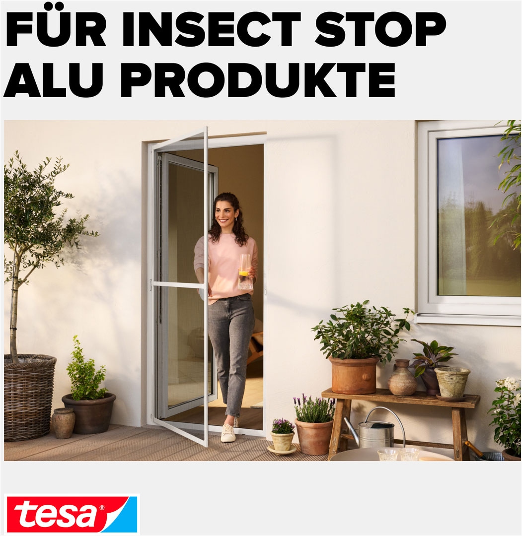 tesa Fliegengitter-Gewebe »Nachfüllrolle Aluminium - Alu-Gitter Ersatzrolle für Fliegengitter« Packung, Nachfüllrolle, 1 Stk. tlg. INSECT STOP 100 cm x 120 cm