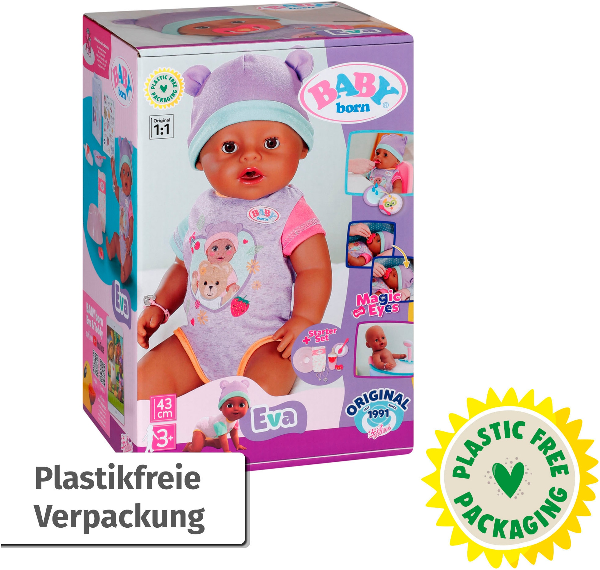 Baby Born Babypuppe »Eva, 43 cm«, (Set, 11 tlg.)