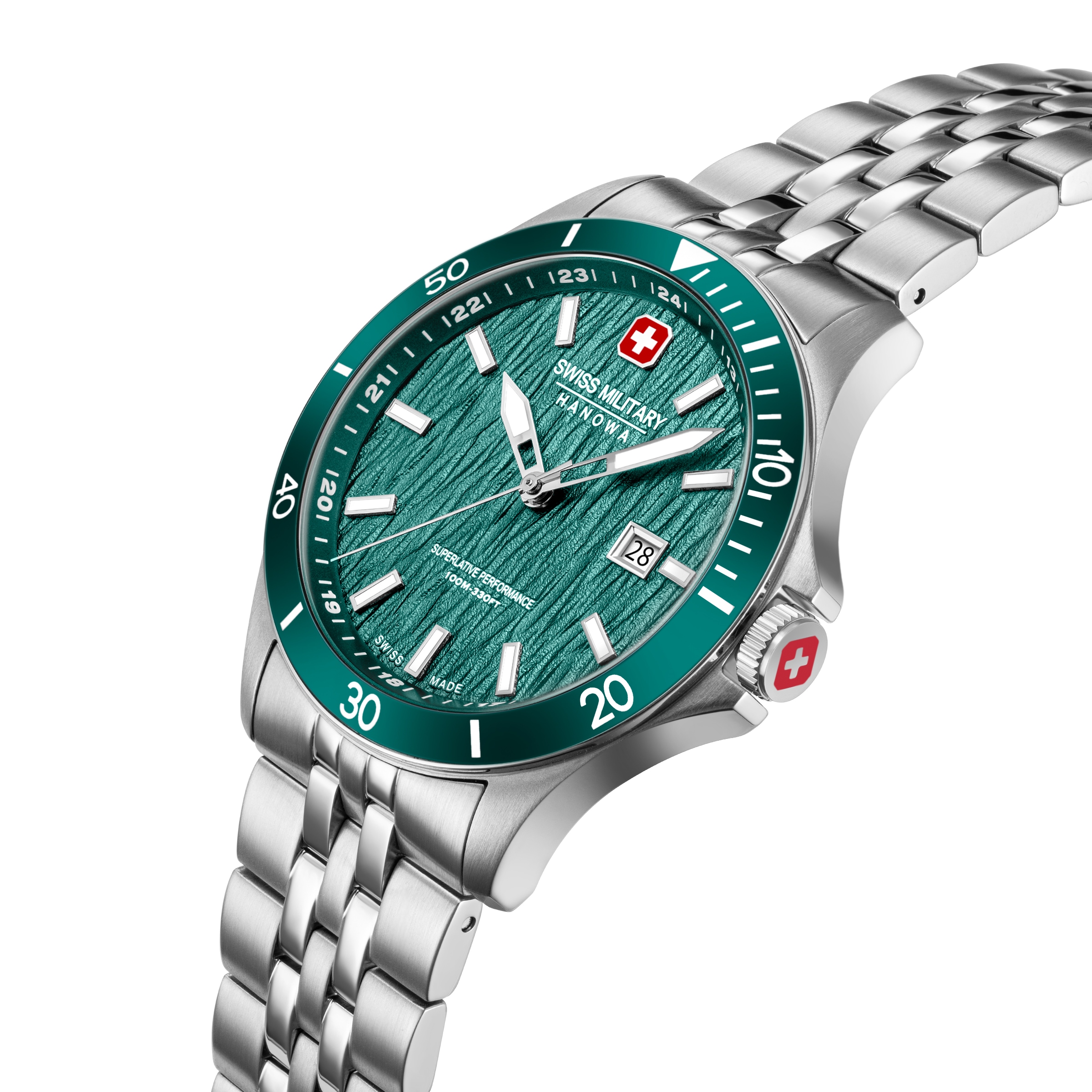 Swiss Military Hanowa Quarzuhr »Flagship Elements« Armbanduhr, Herrenuhr, Swiss Made, Edelstahlarmband, analog, Tag