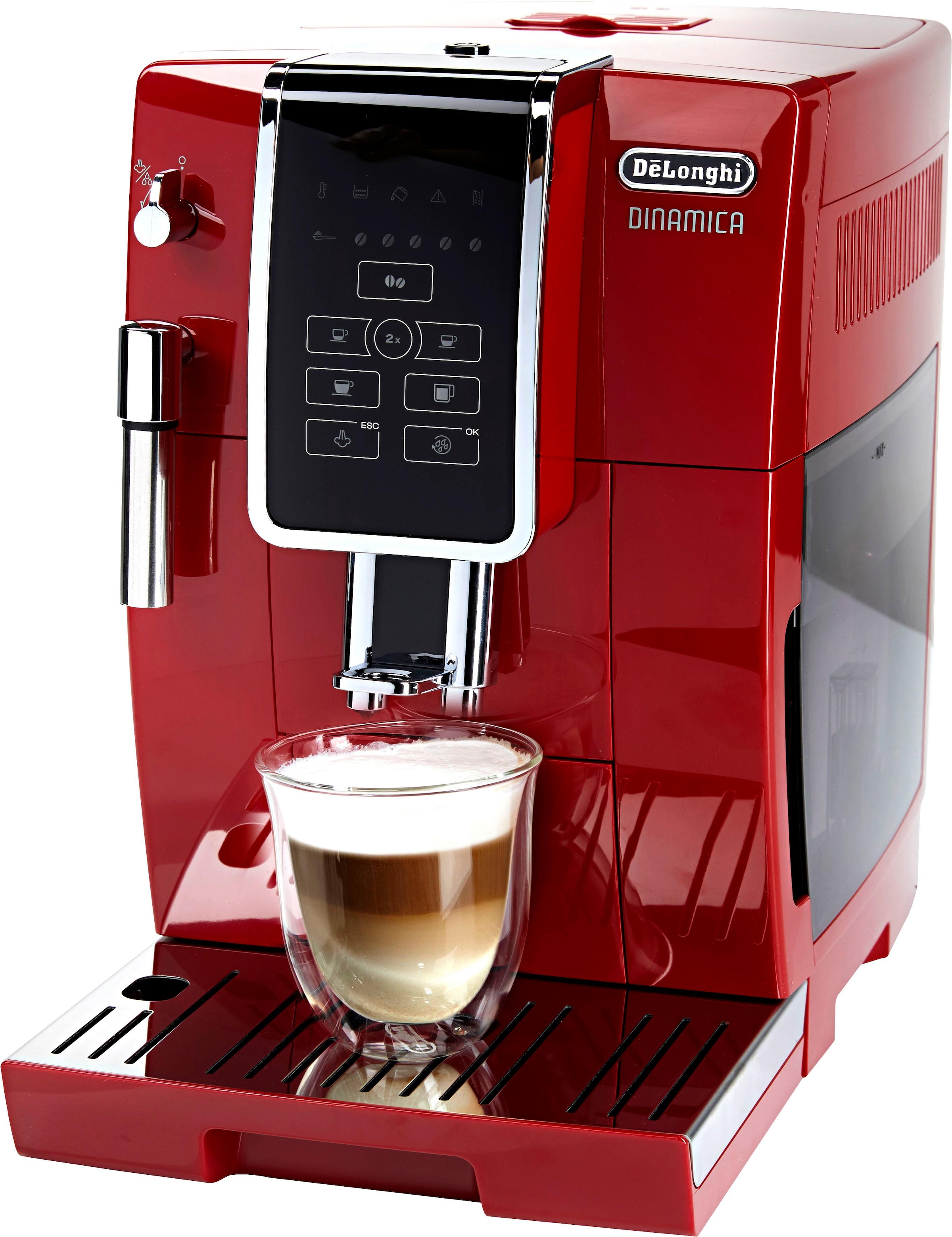 De'Longhi Kaffeevollautomat »Dinamica ECAM 358.15.R, Sensor-Bedienfeld«, Direktwahltasten für Espresso, Kaffee, Long Coffee und Lungo