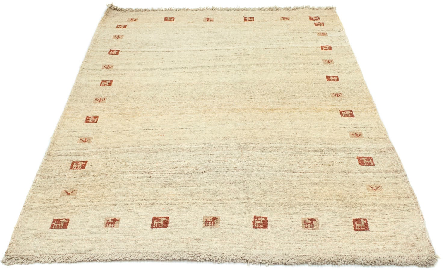 morgenland Wollteppich »Gabbeh kaufen Teppich online handgeknüpft rechteckig, handgeknüpft beige«