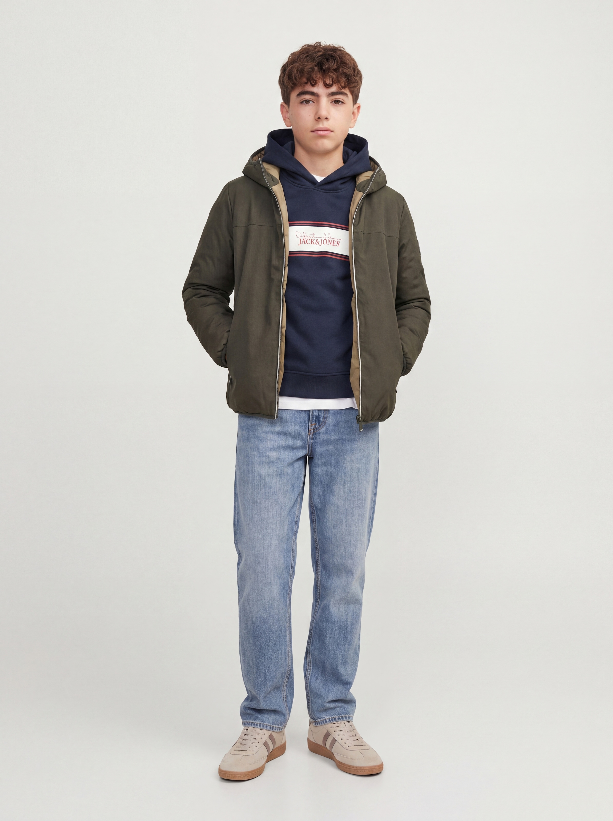 Jack & Jones Junior Kapuzensweatshirt »JJBUSTER SWEAT HOOD BTS SN JNR«, Baumwollmischung, regular fit
