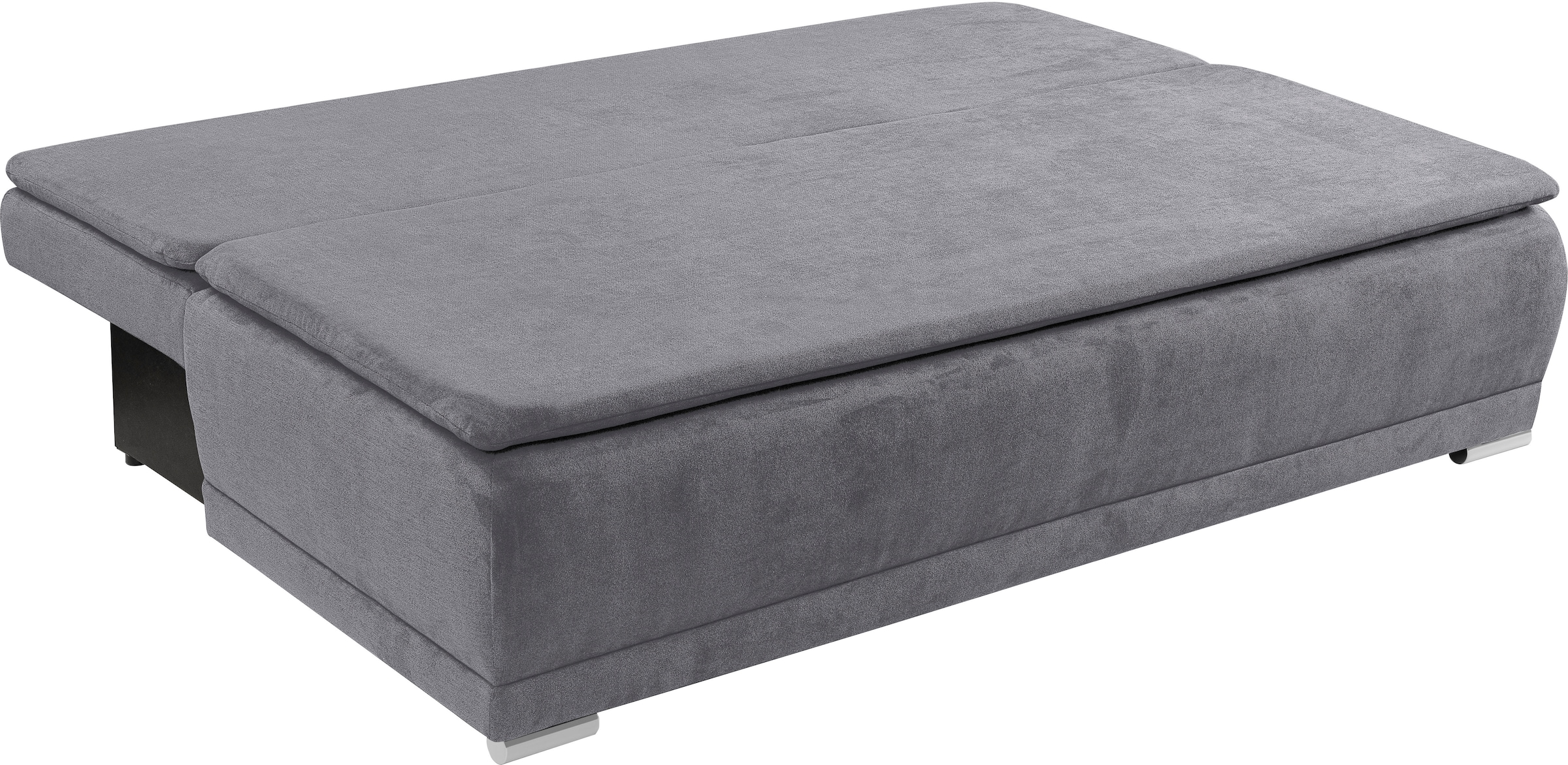 WERK2 Schlafsofa »Biggi-Bettsofa mit Liegefläche 200/140cm und praktischem Bettkasten«, inkl. losen Kissen, Struktur weich, hellgrau