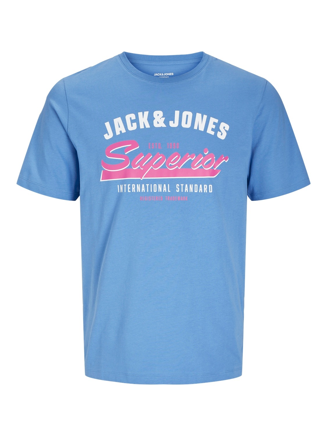 Jack & Jones Rundhalsshirt »JJELOGO TEE SS O-NECK 2 COL SS25 SN«, mit Logo Print