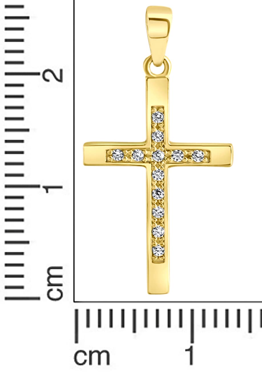 Firetti Kreuzanhänger »Kreuz«, mit Zirkonia (synth.) auf Raten bestellen