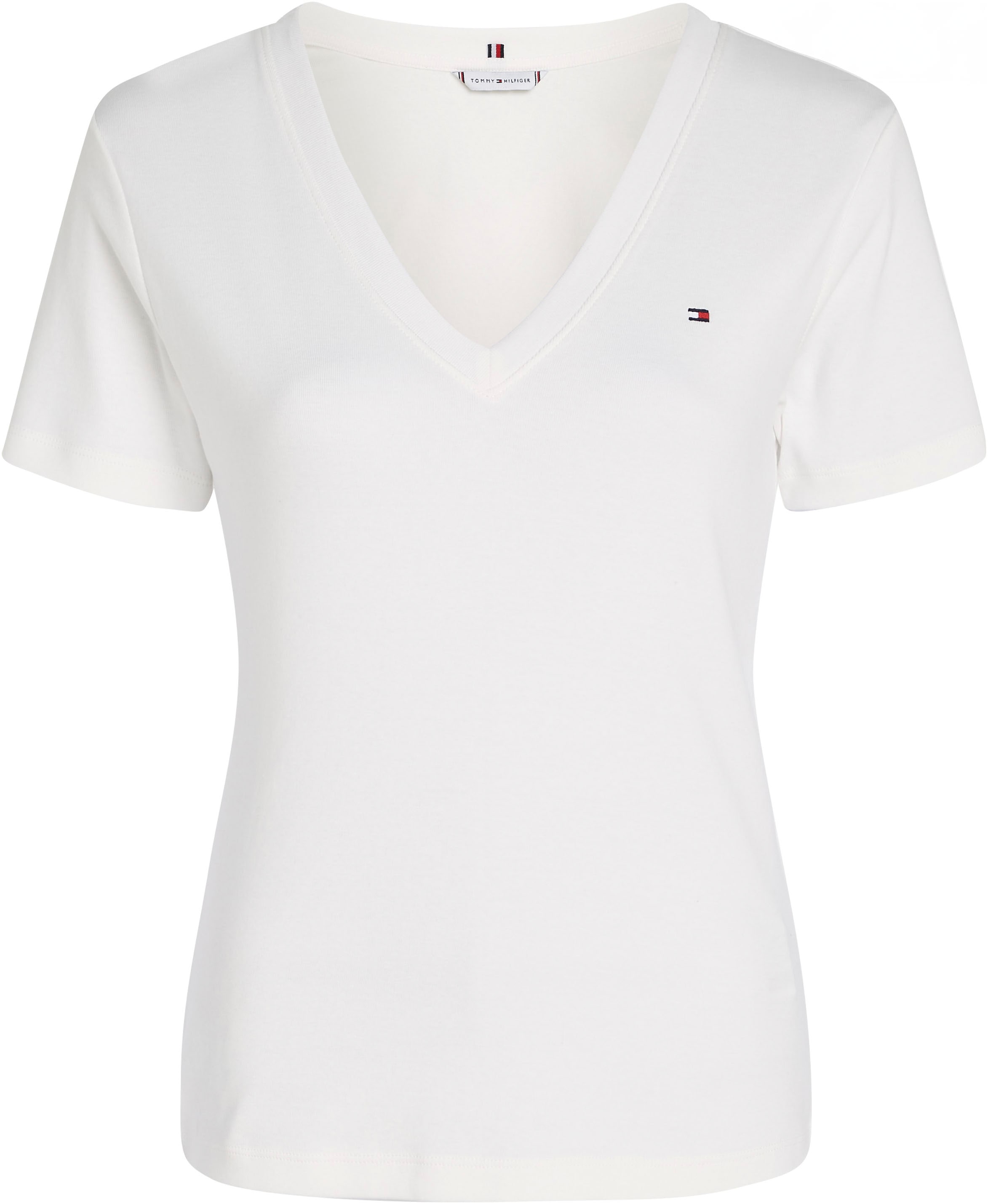 Tommy Hilfiger Curve V-Shirt »CRV NEW SLIM CODY V-NECK SS«, mit Logostickerei