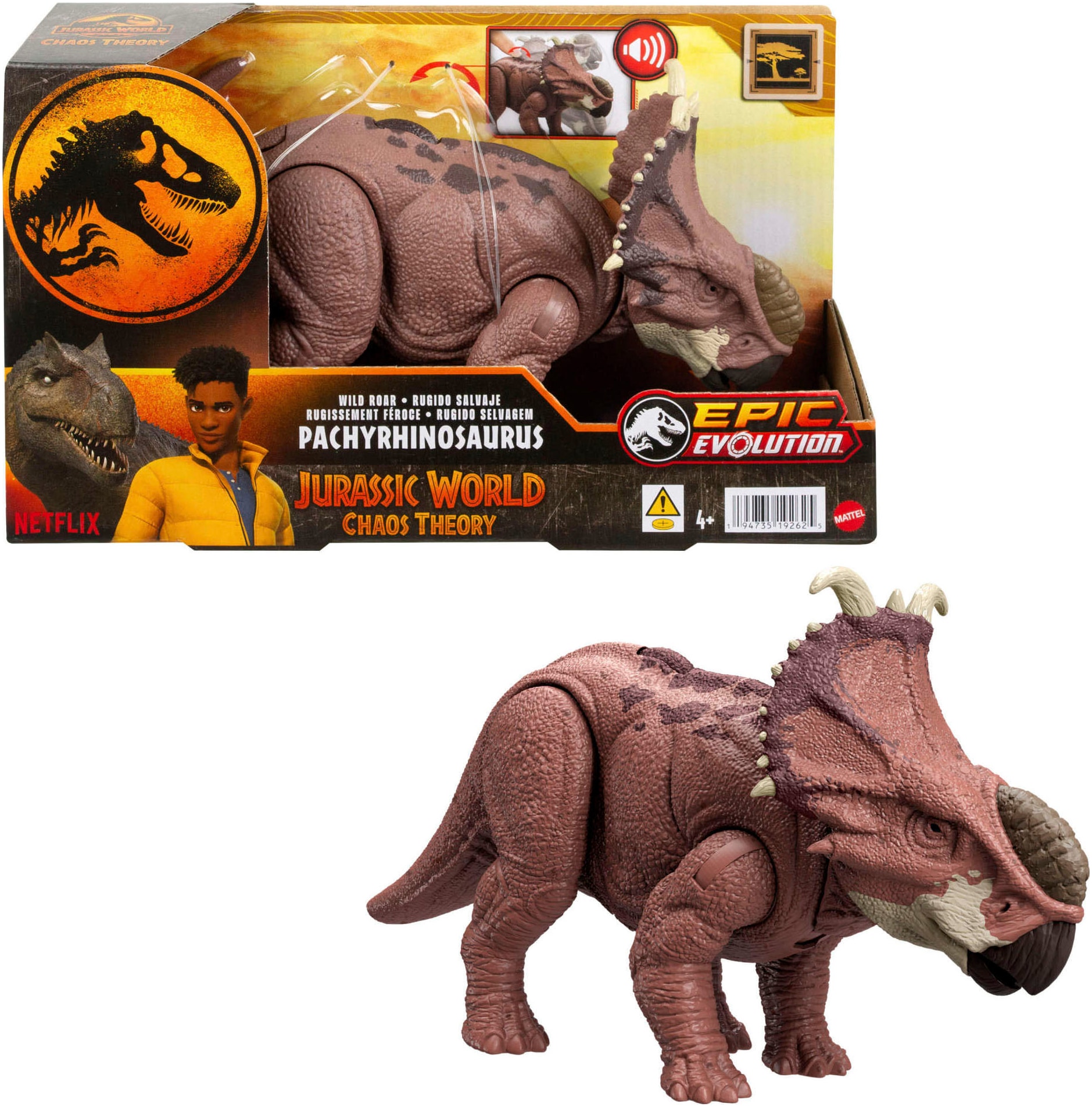 Actionfigur »Jurassic World Wild Roar Pachyrhinosaurus«, mit Kopfstoßangriff und...