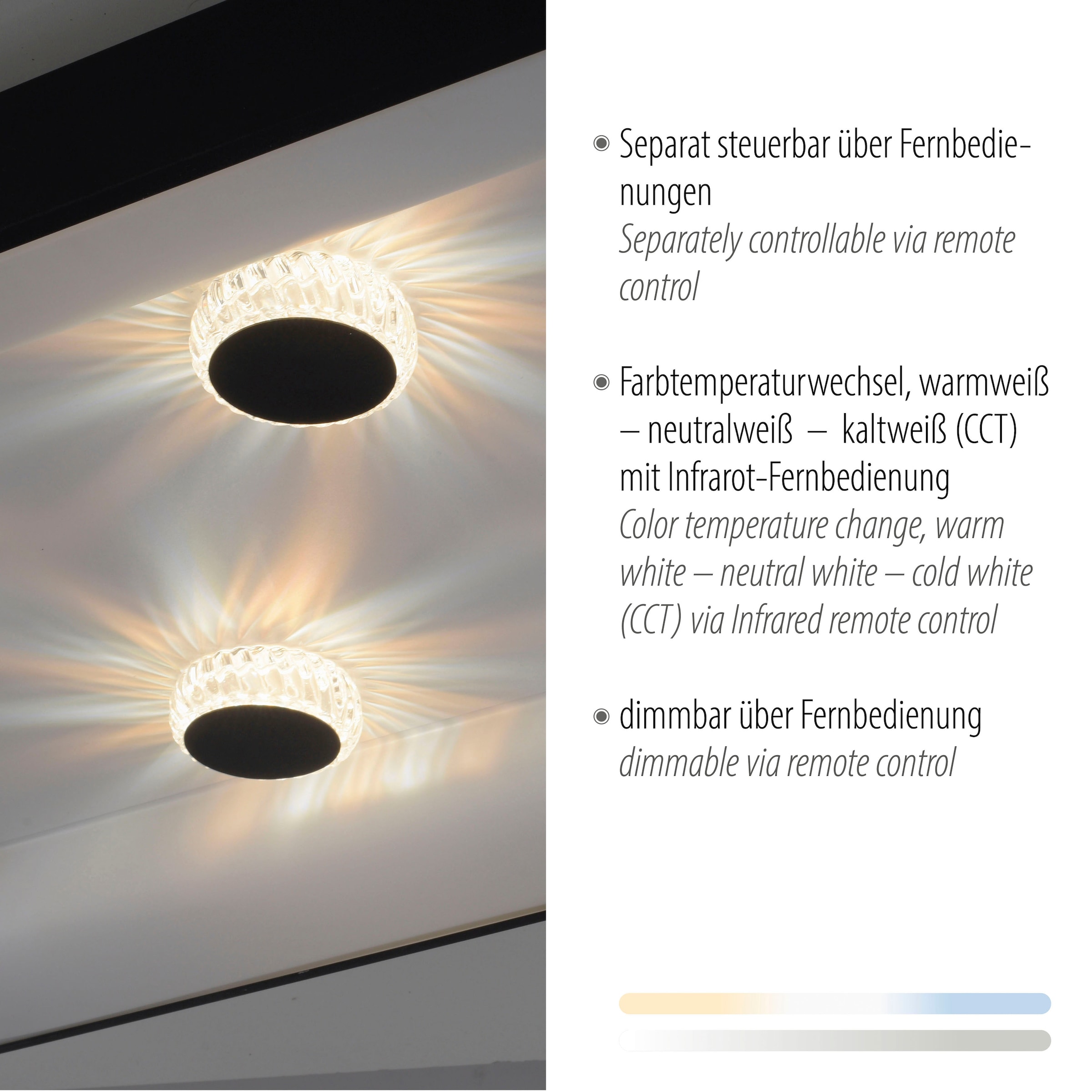 JUST LIGHT Deckenleuchte »VERTIGO« LED-Board 1 Stk. warmweiß - kaltweiß