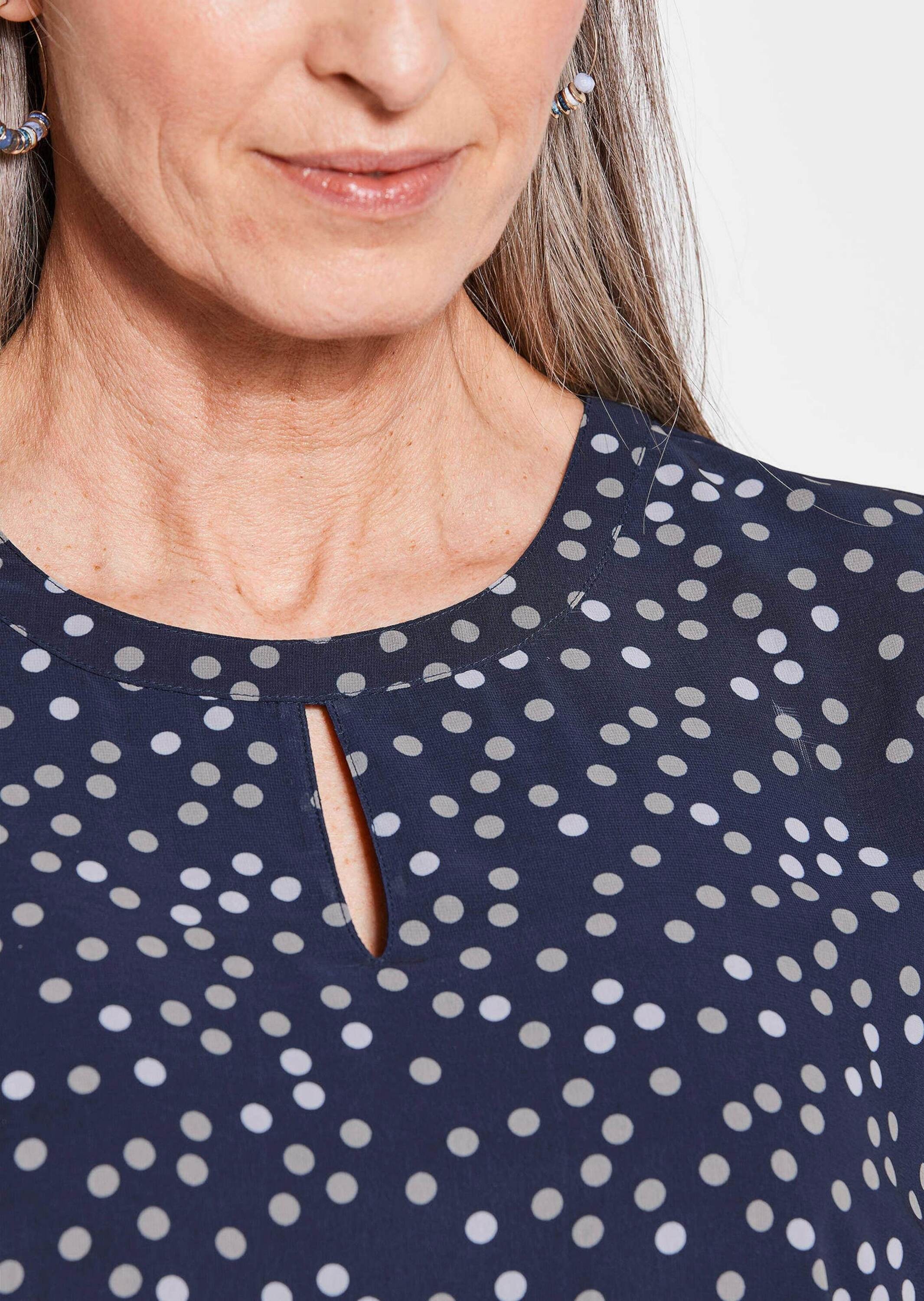 GOLDNER Kurzarmbluse »Chiffonbluse Damen mit Tupfen-Alloverprint und Rundhalsausschnitt« Sonstige