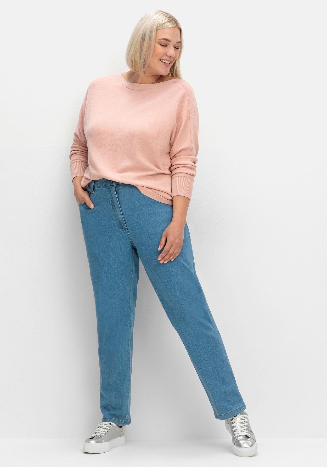 Sheego Strickpullover »Pullover mit U-Boot-Ausschnitt«