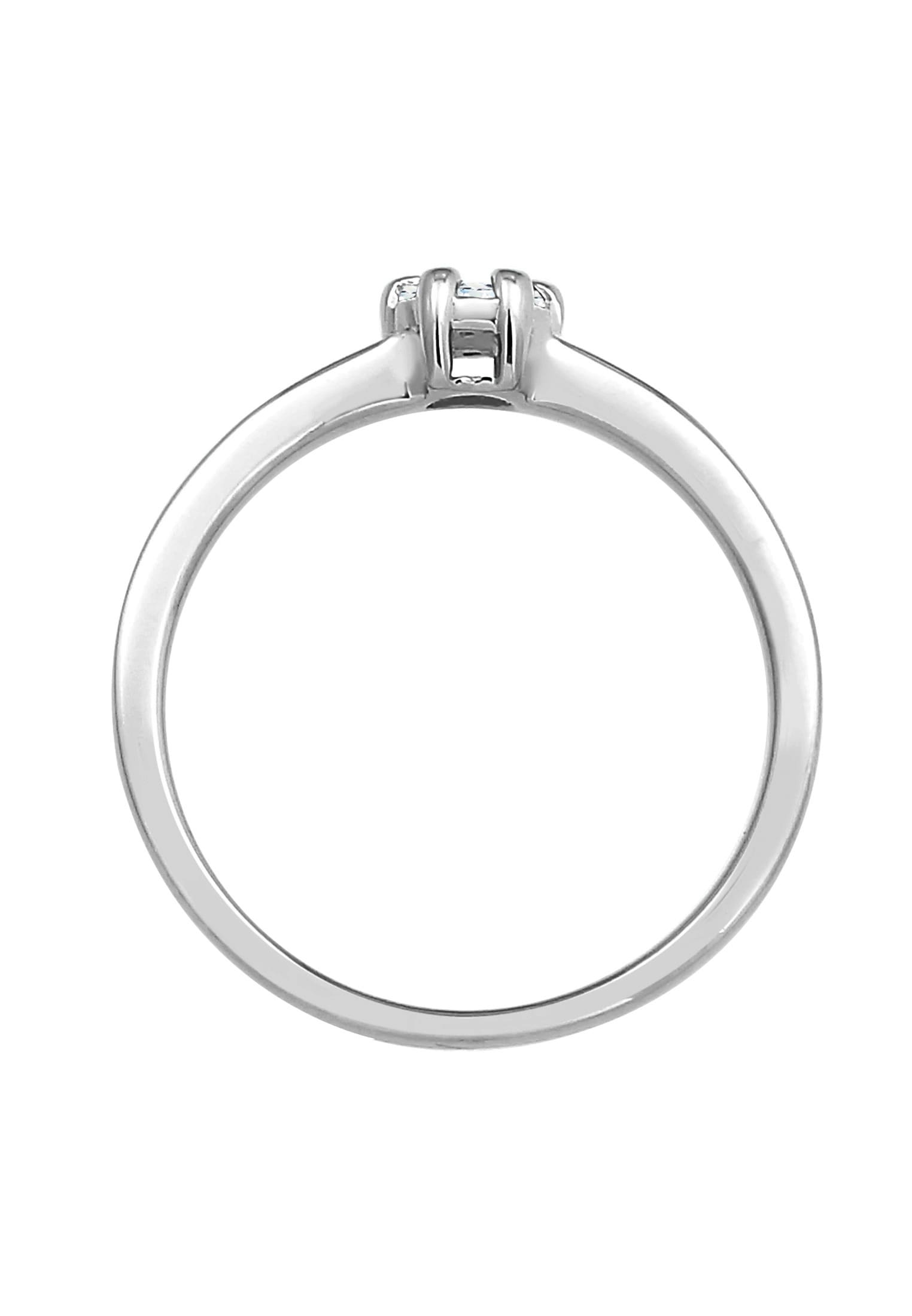 Elli DIAMONDS Verlobungsring »Ring Diamant Weiß Brillantschliff (0.12 ct) 585 Weißgold«
