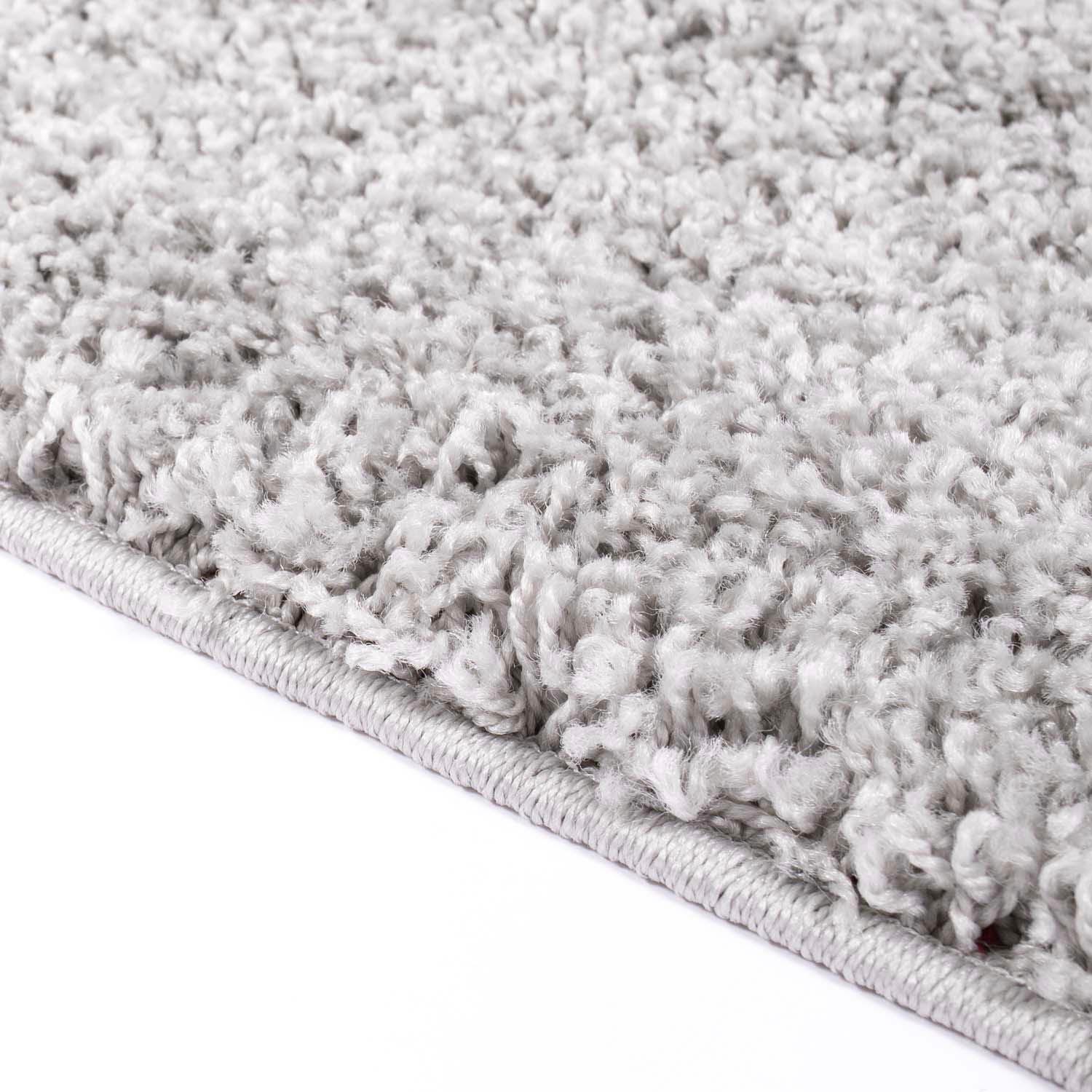 Carpet City Bettumrandung »Shaggi uni 500«, (3 tlg.), Shaggy Bettvorleger, Uni-Farben, Läuferset Langflor, Weich