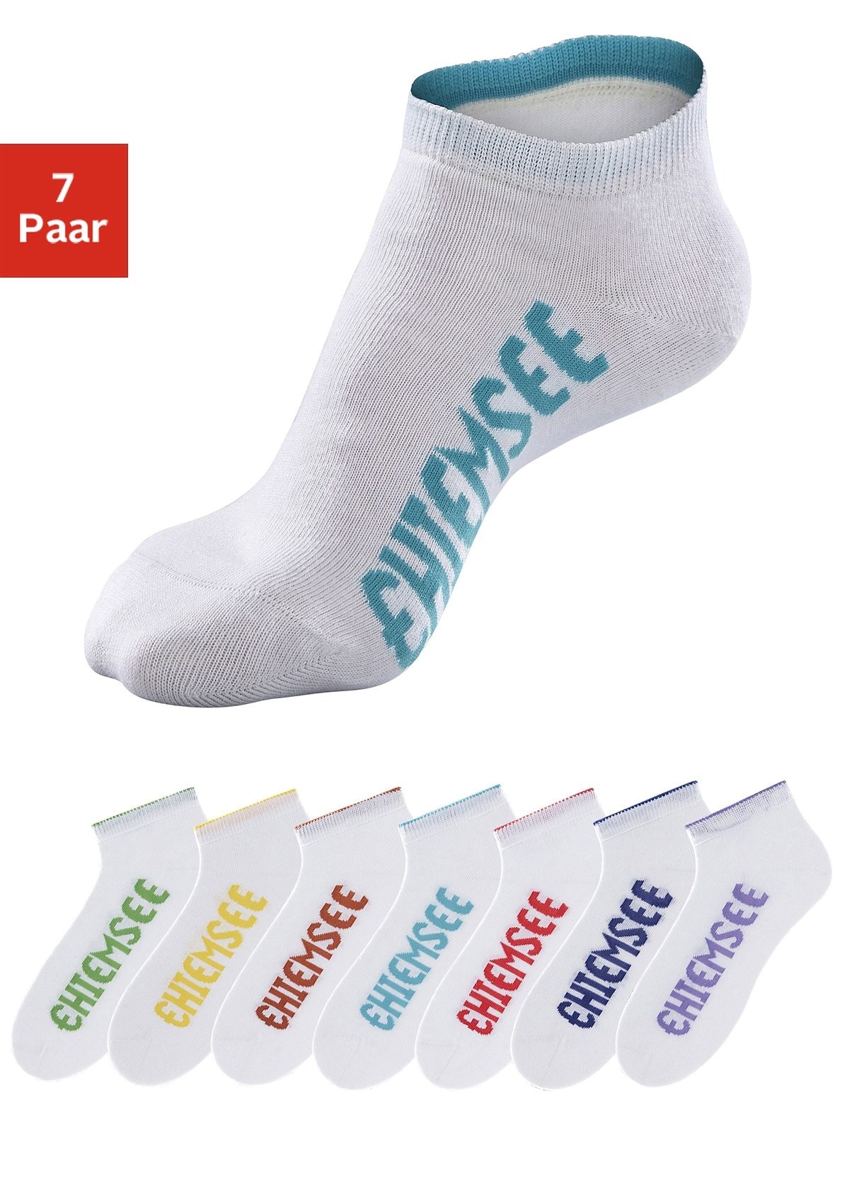 Sneakersocken, Paar), farbigen bei Chiemsee (Set, 7 Logos ♕ mit