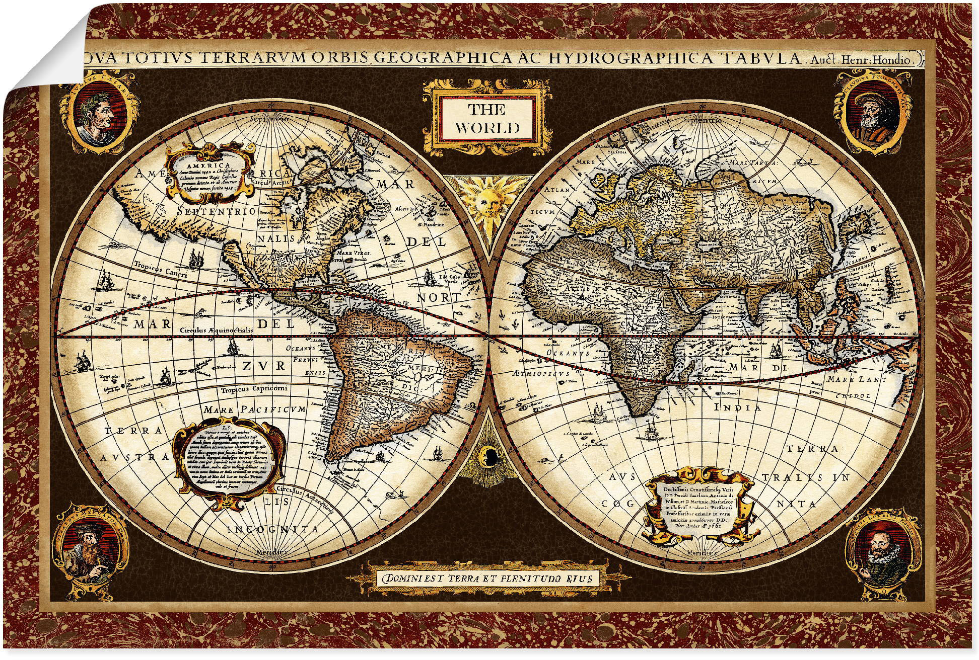 Reinders! Deco-Panel »Weltkarte - antik« auf Rechnung kaufen