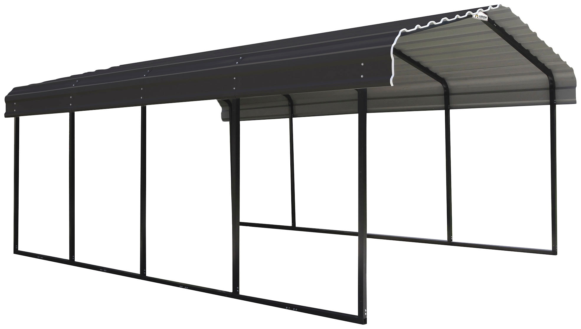 ShelterLogic Einzelcarport »Mailand«, Stahl, 300 cm, Schwarz, aus Stahl, Schneelast bis zu 160 kg/m²